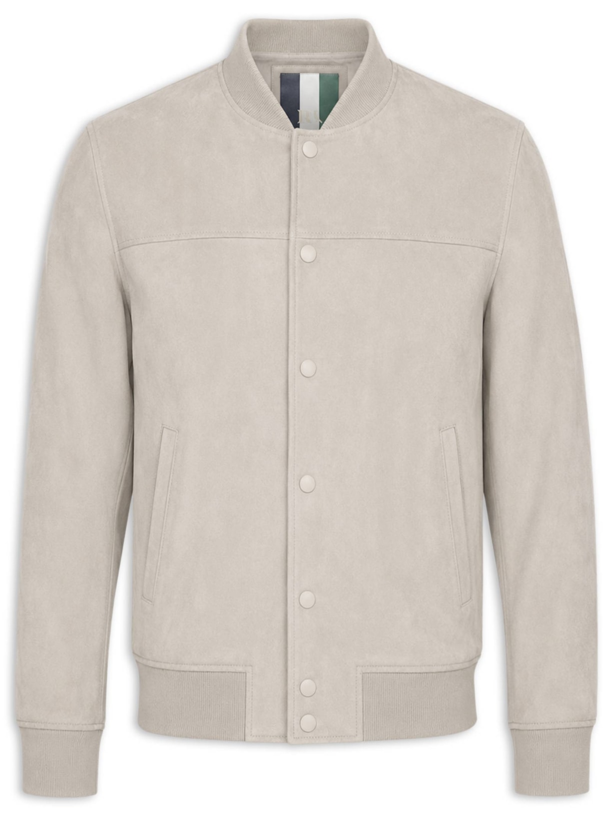 Jaqueta Masculina Bomber de Couro – Bege Reserva