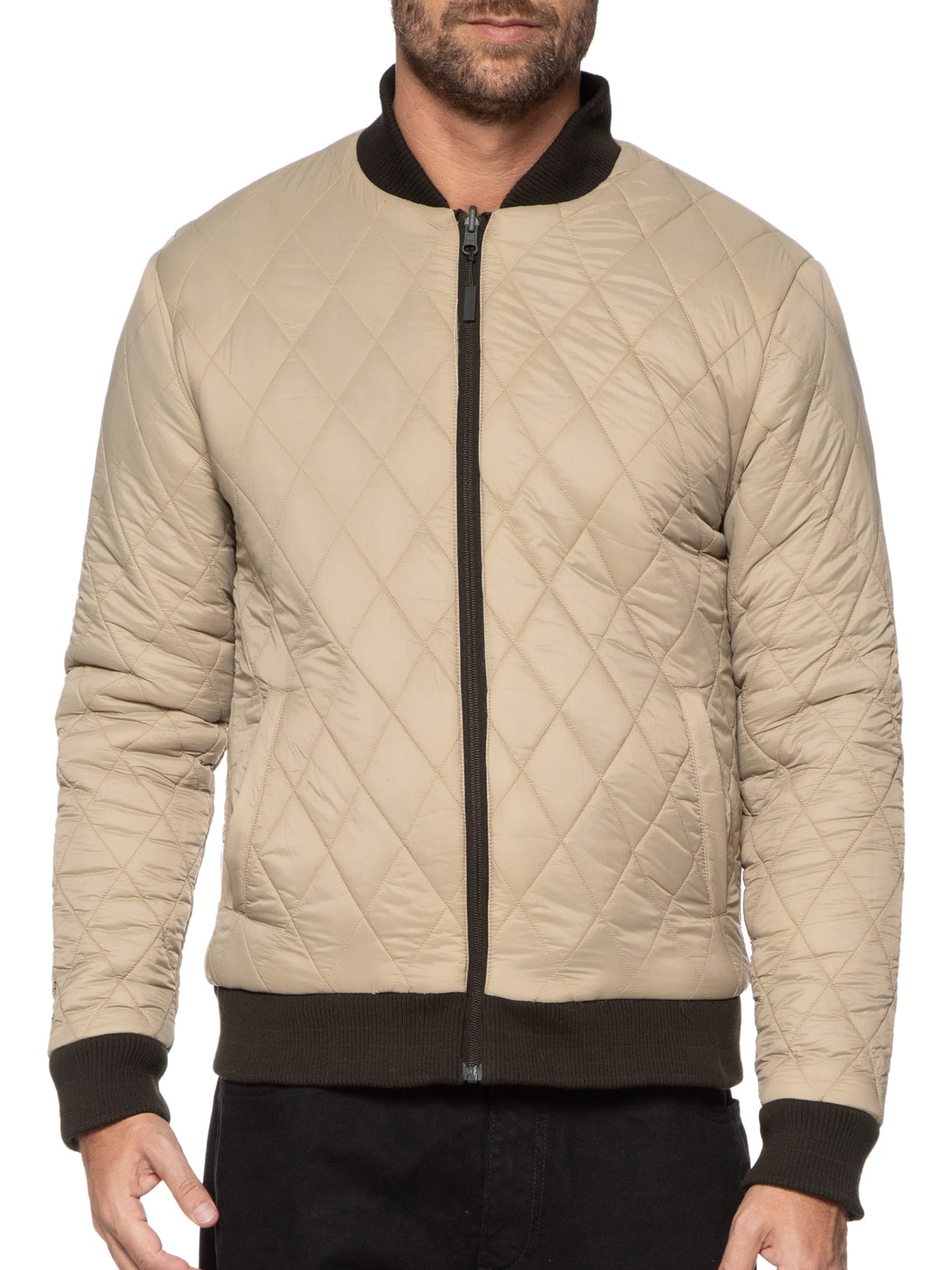 Osklen Jaqueta Masculina Bomber Double Plain Marrom