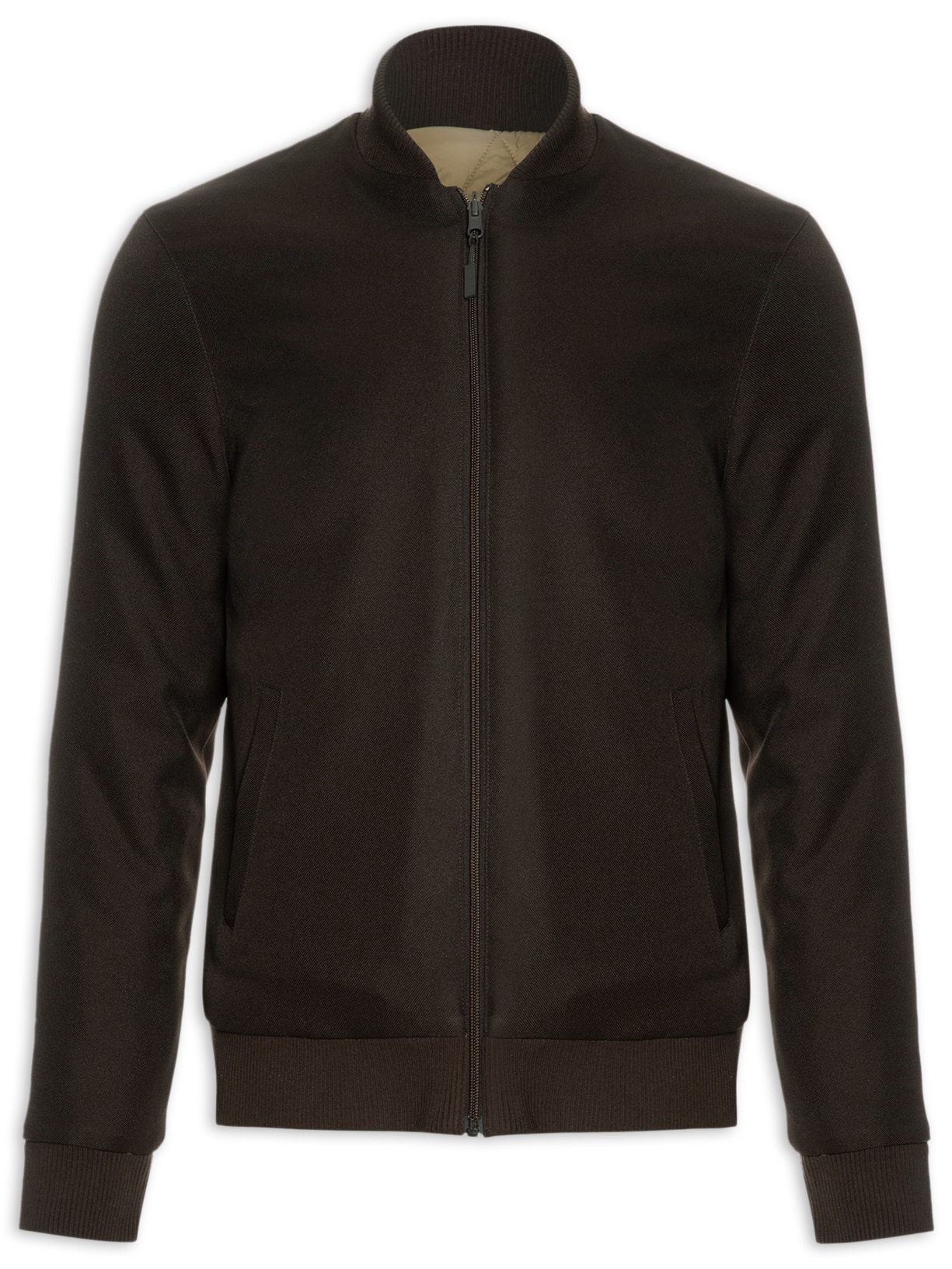 Jaqueta Masculina Bomber Double Plain - Marrom