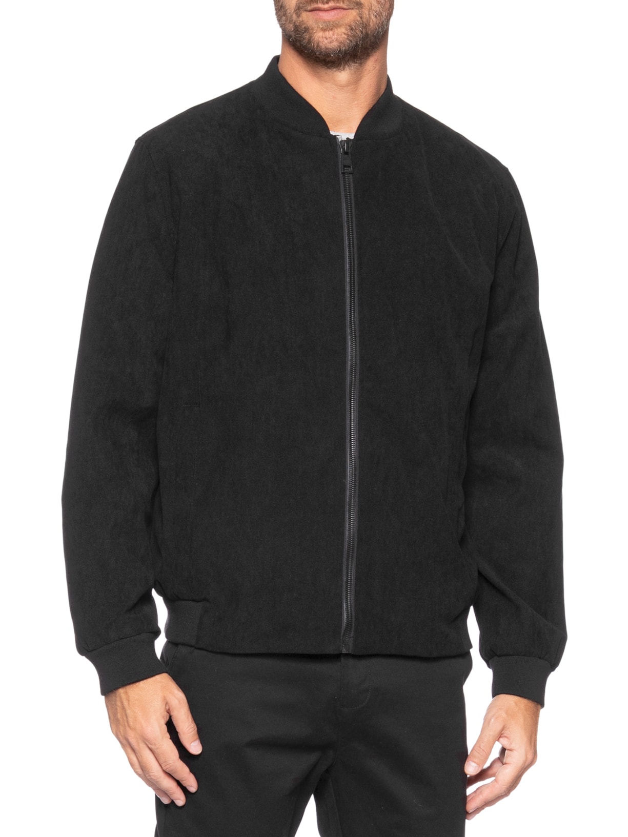 Jaqueta Masculina Bomber Em Cotelê Preto '2 Essential