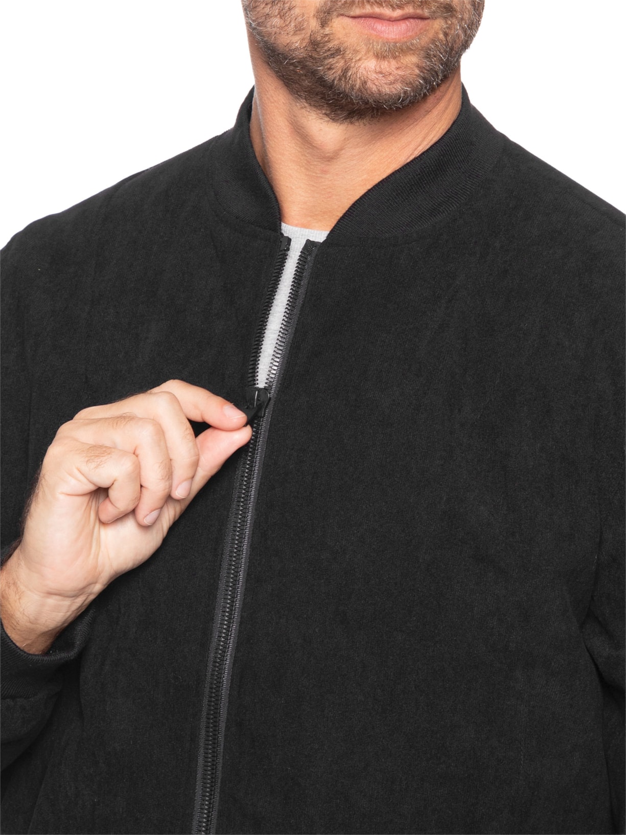Jaqueta Masculina Bomber Em Cotelê Preto '2 Essential