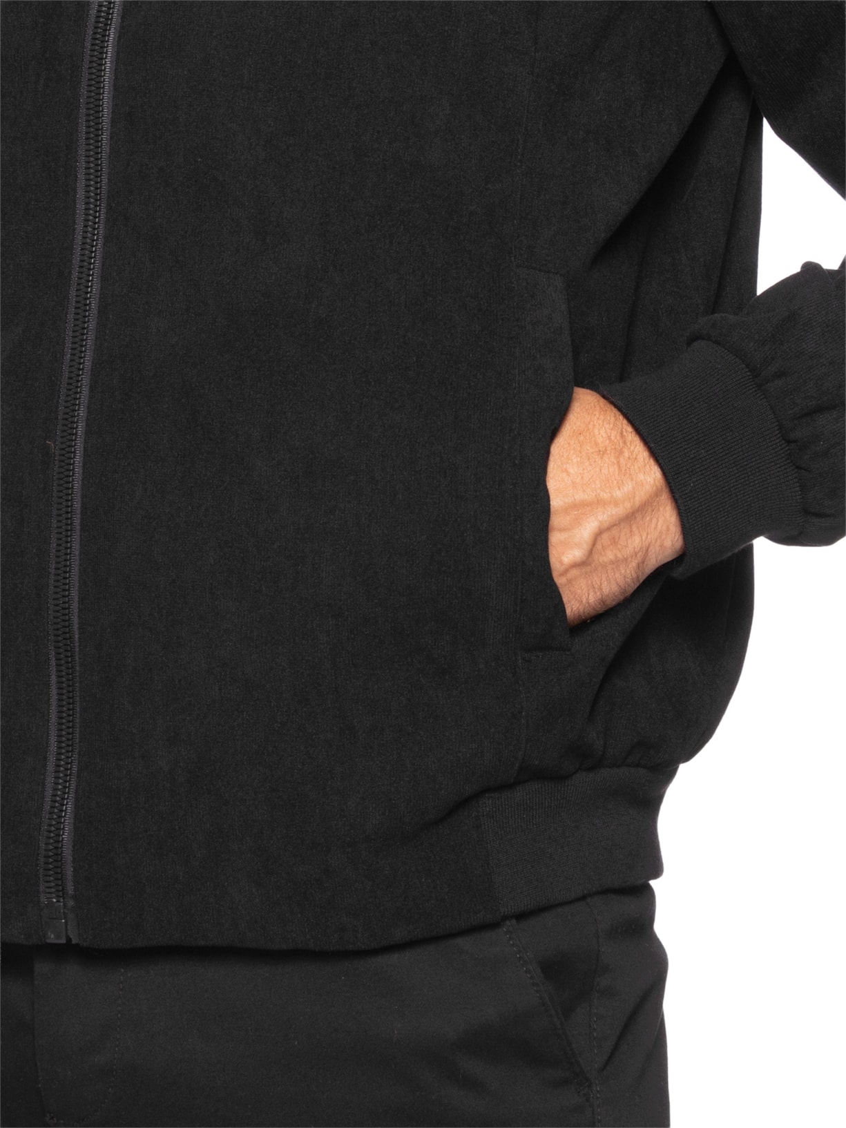 Jaqueta Masculina Bomber Em Cotelê Preto '2 Essential