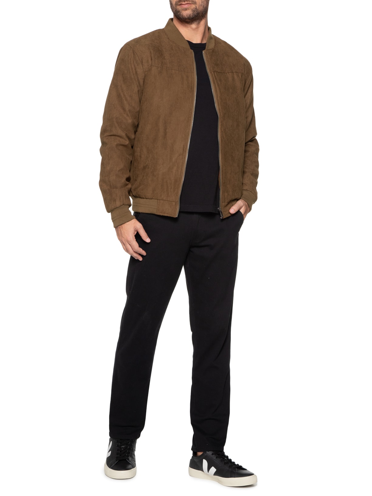 Bomber Jacket Jaqueta Slim Jaqueta Couro Masculina Jaqueta Bomber