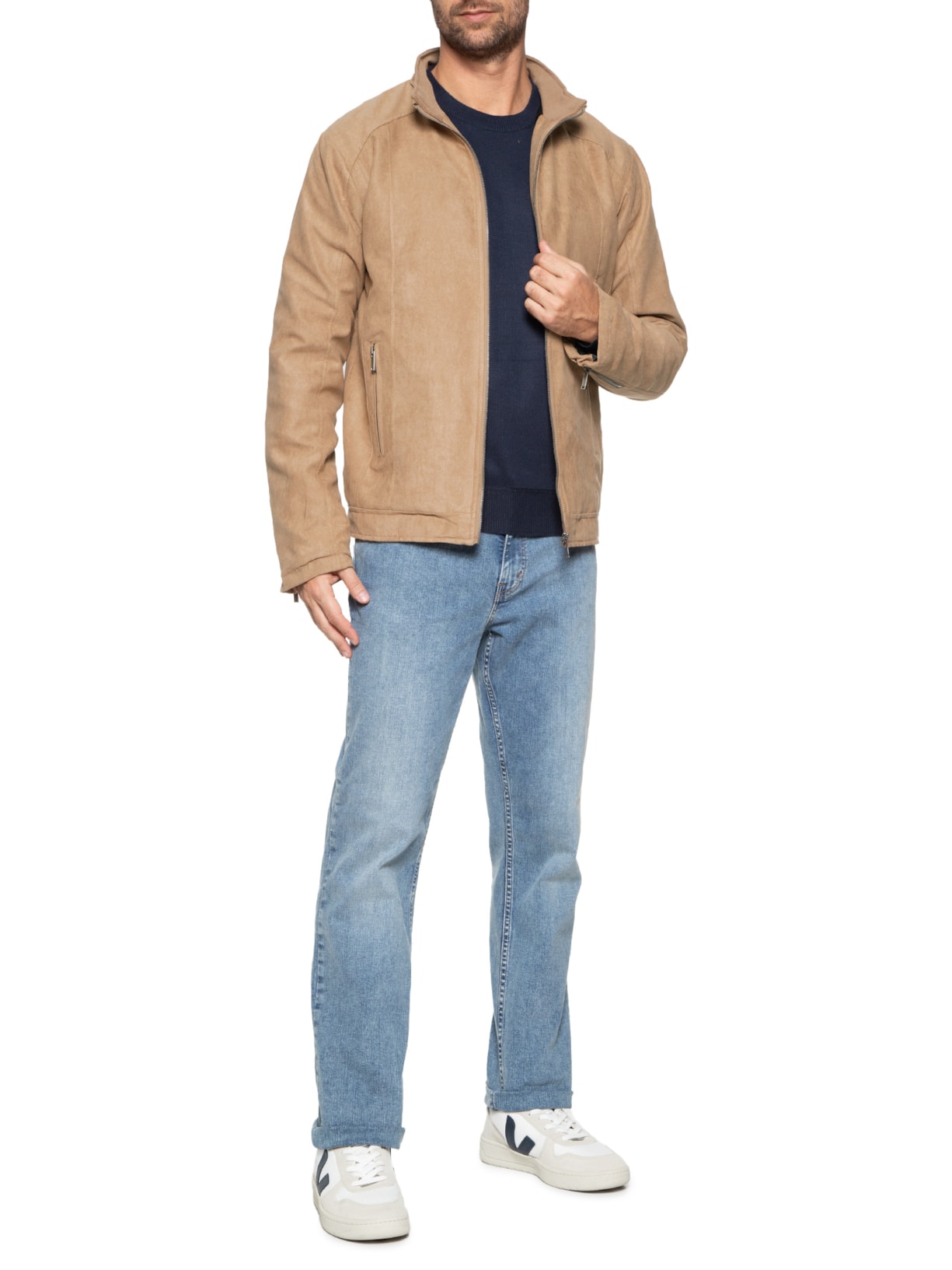 Jaqueta Bomber Jaqueta Suede Renner Couro Marrom Jaqueta Bomber De