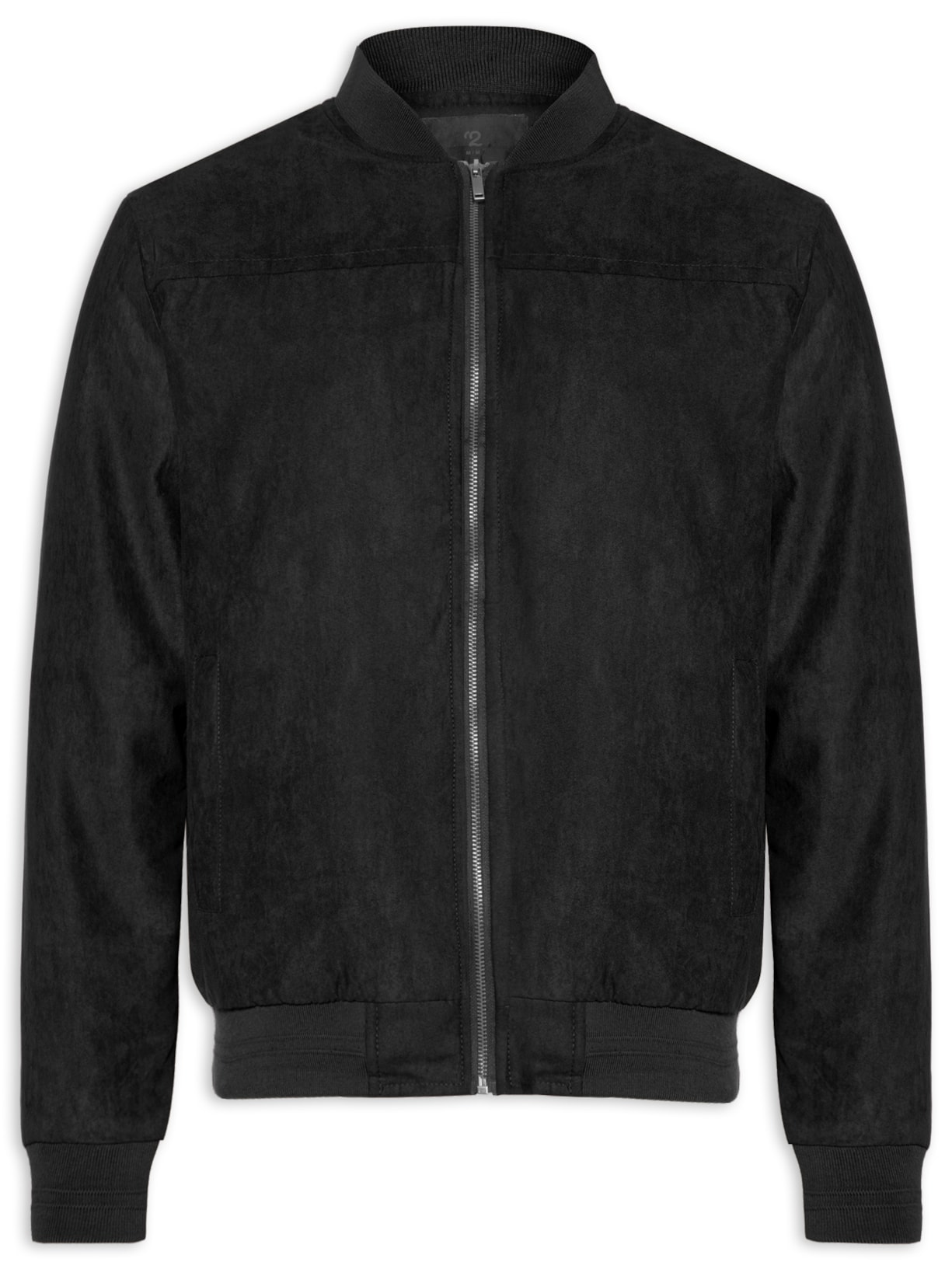 Jaqueta Masculina Bomber Em Suede - Preto
