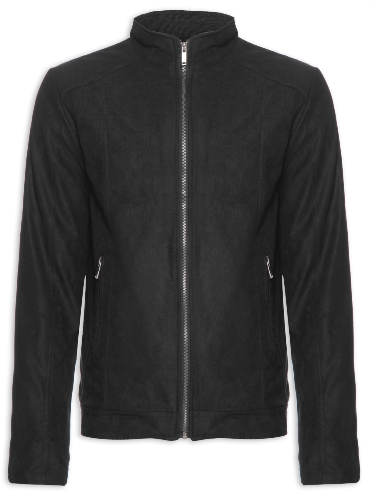 Jaqueta Masculina Bomber Em Suede - Preto