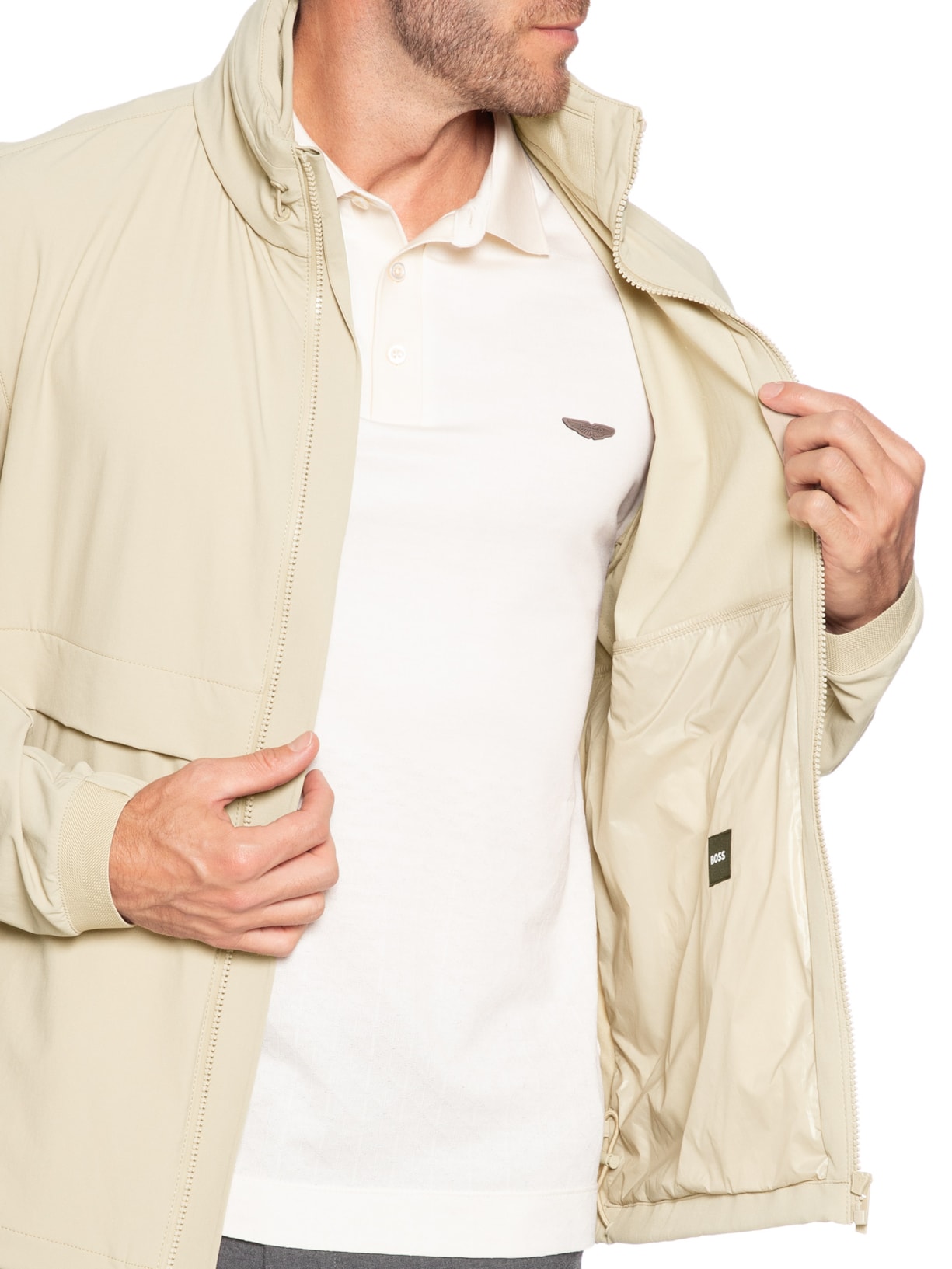 Jaqueta Masculina Bomber H Coiner Bege Boss