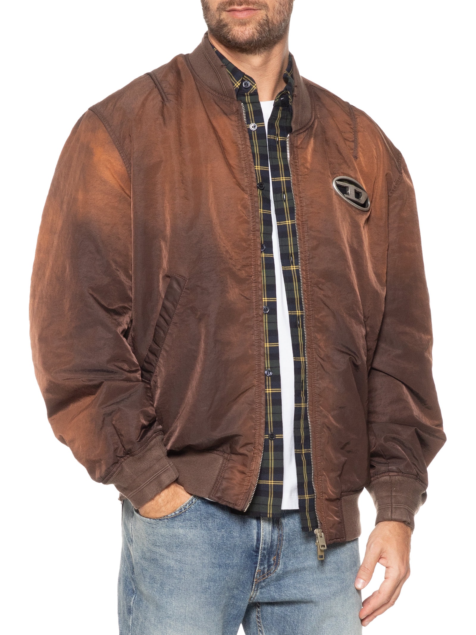 Diesel - Jaqueta Masculina Bomber J-Kepes com Logo Metal Embutido