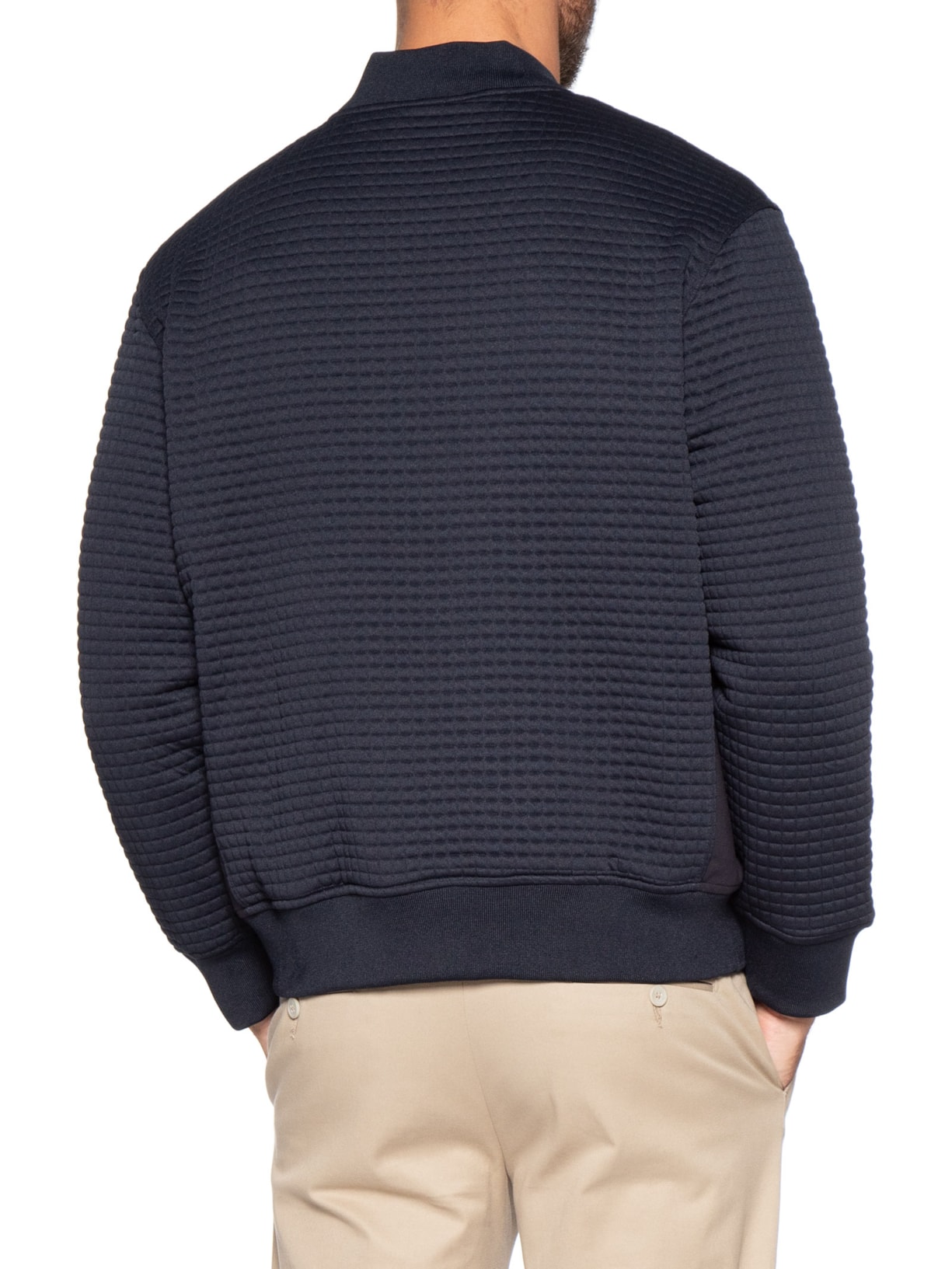 Jaqueta Masculina Bomber Jacquard Waffle Azul Armani Exchange