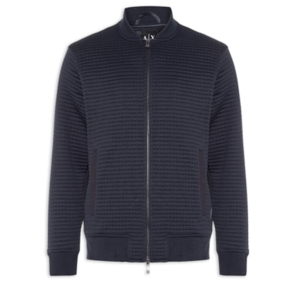 Jaqueta Masculina Bomber Jacquard Waffle - Azul