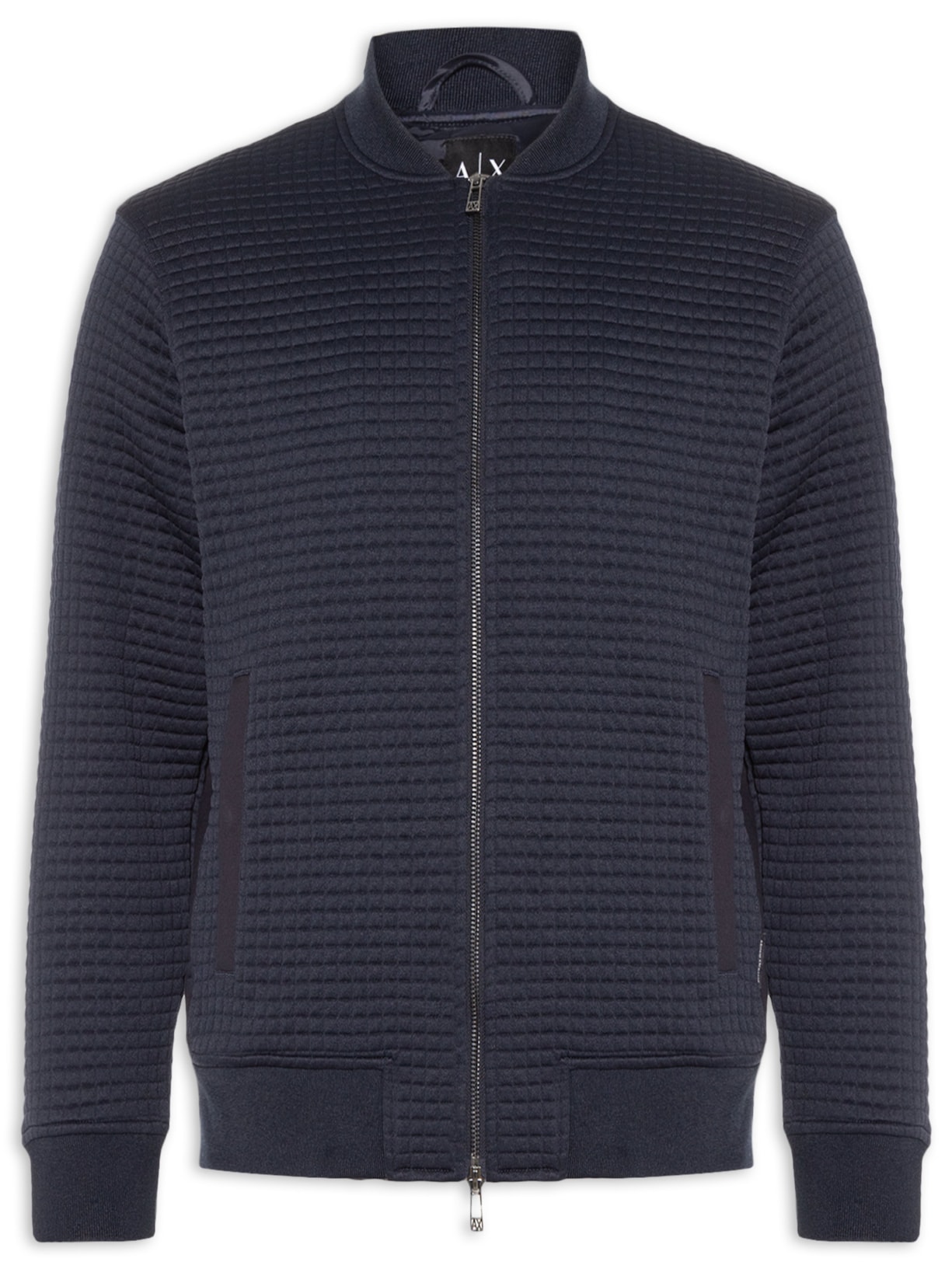 Jaqueta Masculina Bomber Jacquard Waffle - Azul
