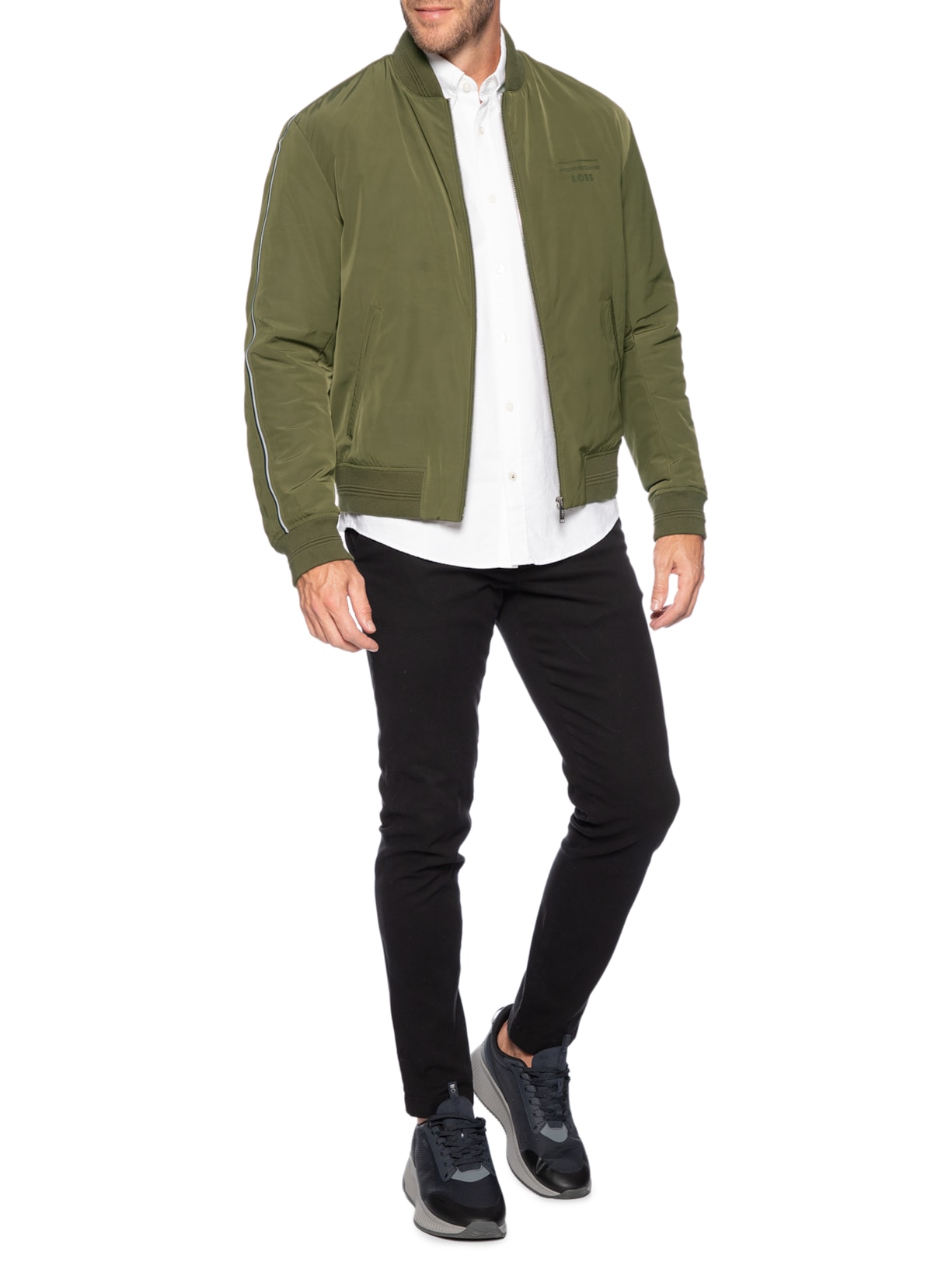 Jaqueta Masculina Bomber Porsche Coltar Verde Verde Boss