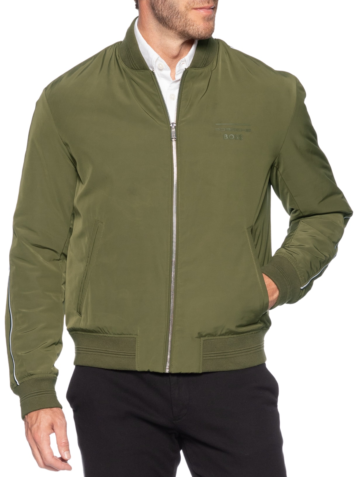 Jaqueta Masculina Bomber Porsche Coltar Verde Verde Boss