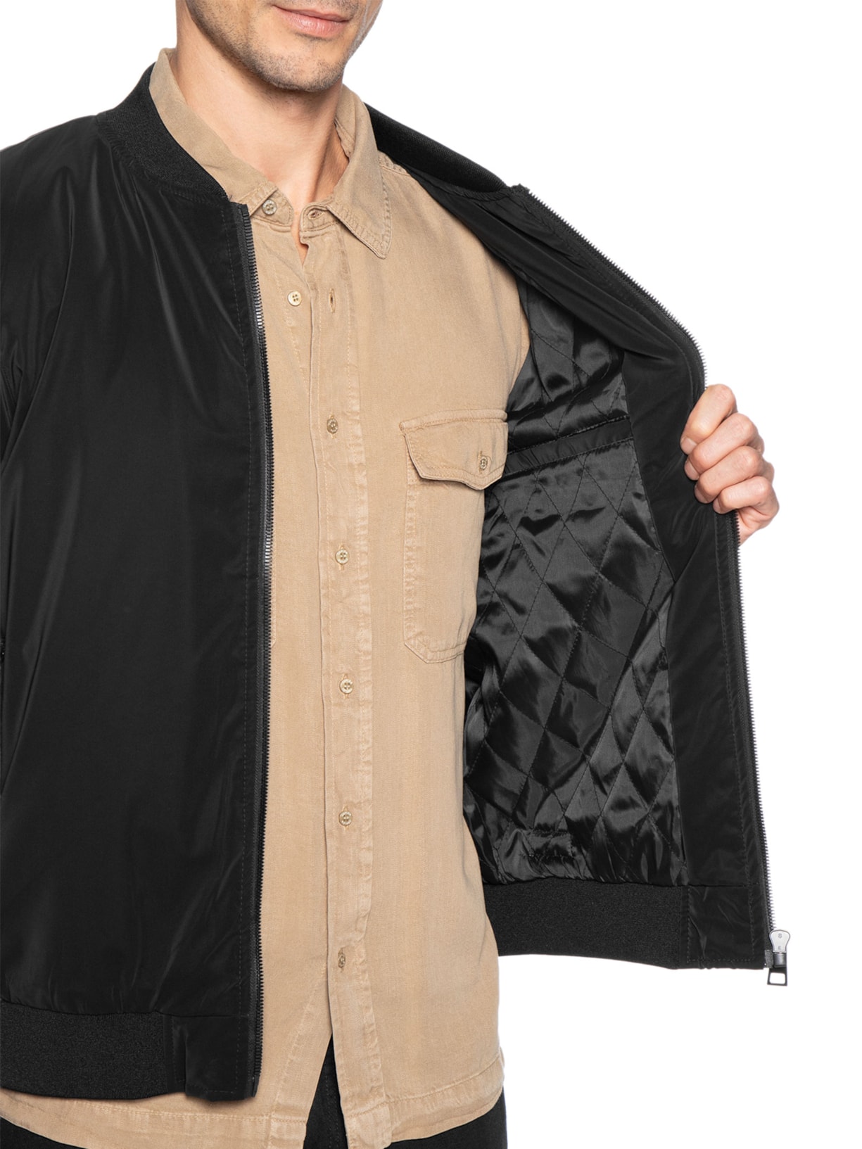 Jaqueta Masculina Bomber Preto Pineapple