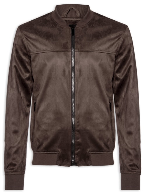 Jaqueta Masculina Bomber Suede - Marrom