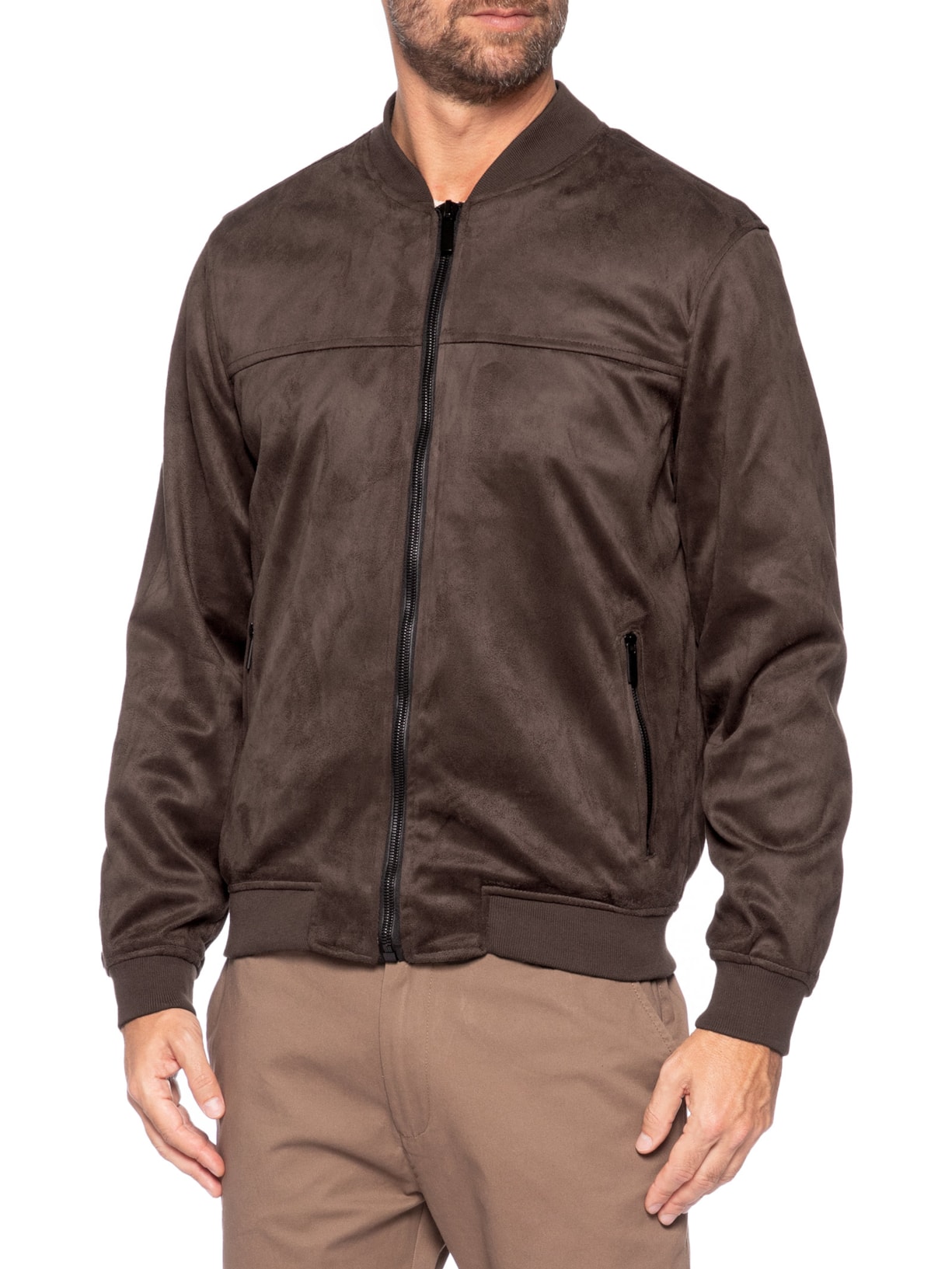 Jaqueta Masculina Bomber Suede Marrom '2 Essential
