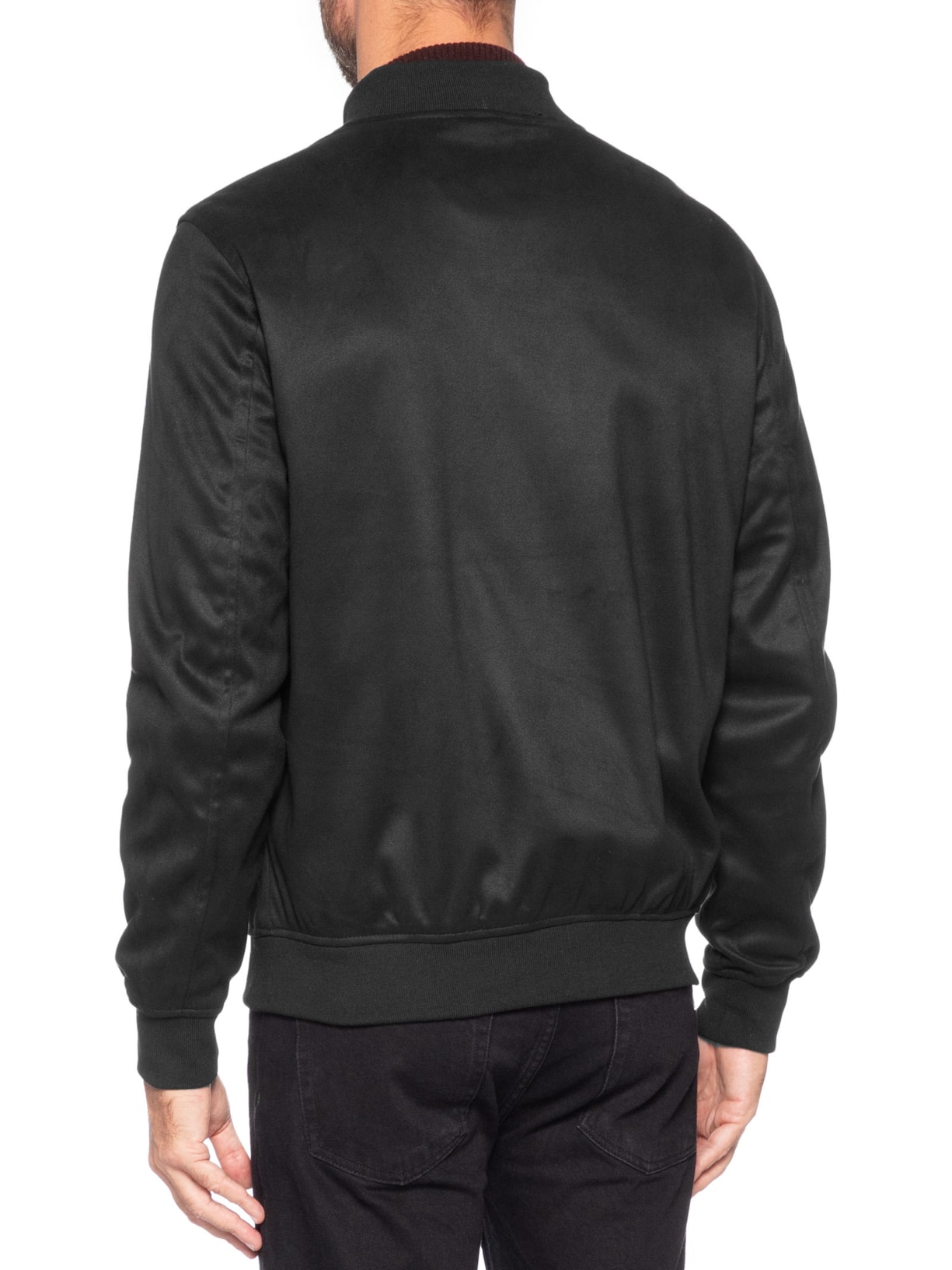 Jaqueta Masculina Bomber Suede Preto '2 Essential