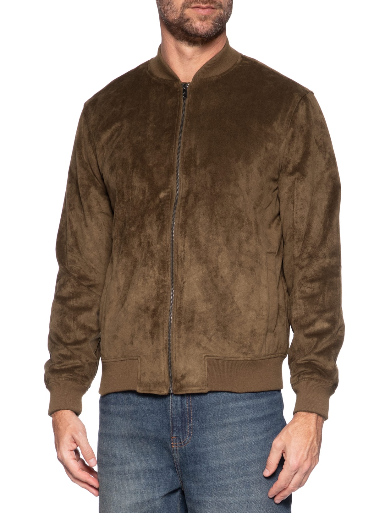 Jaqueta Masculina Bomber Suede – Marrom Aramis