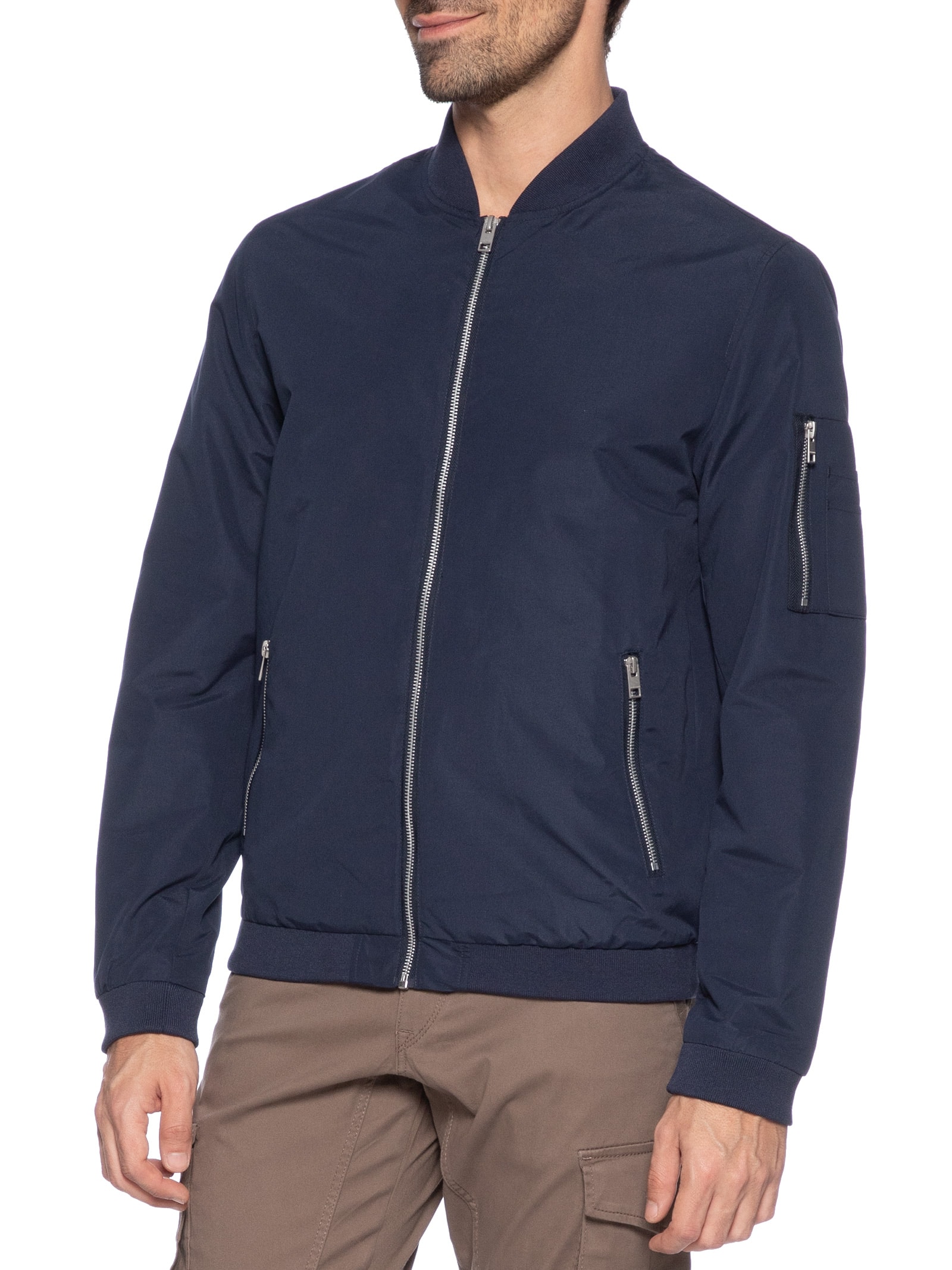 Jack & Jones - Jaqueta Masculina Bomber Water Resistant - Azul