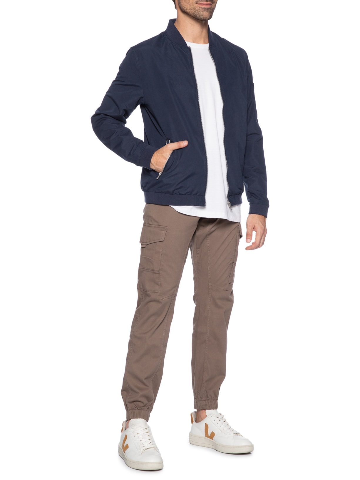 Jaqueta Masculina Bomber Water Resistant Azul Jack & Jones