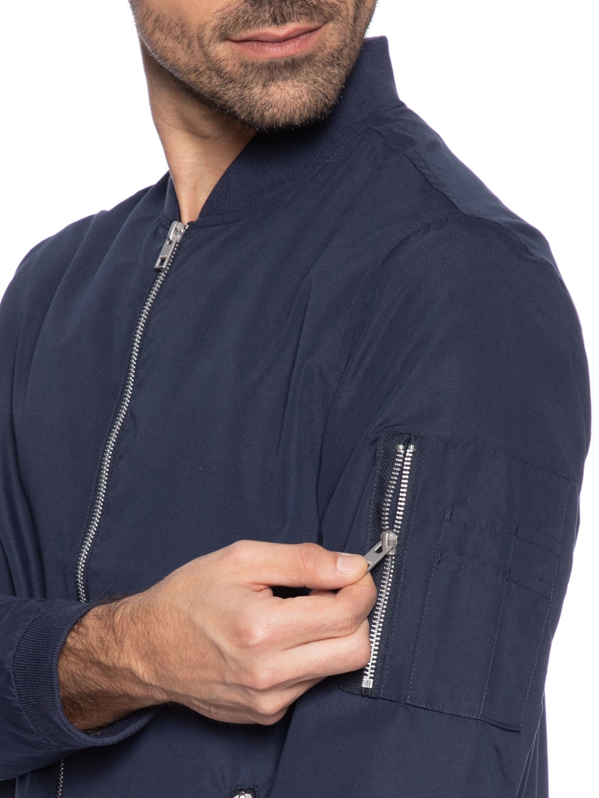 Jaqueta Masculina Bomber Water Resistant Azul Jack & Jones