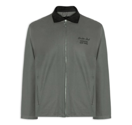 Jaqueta Masculina Boxy Twill Grey Suede - Cinza