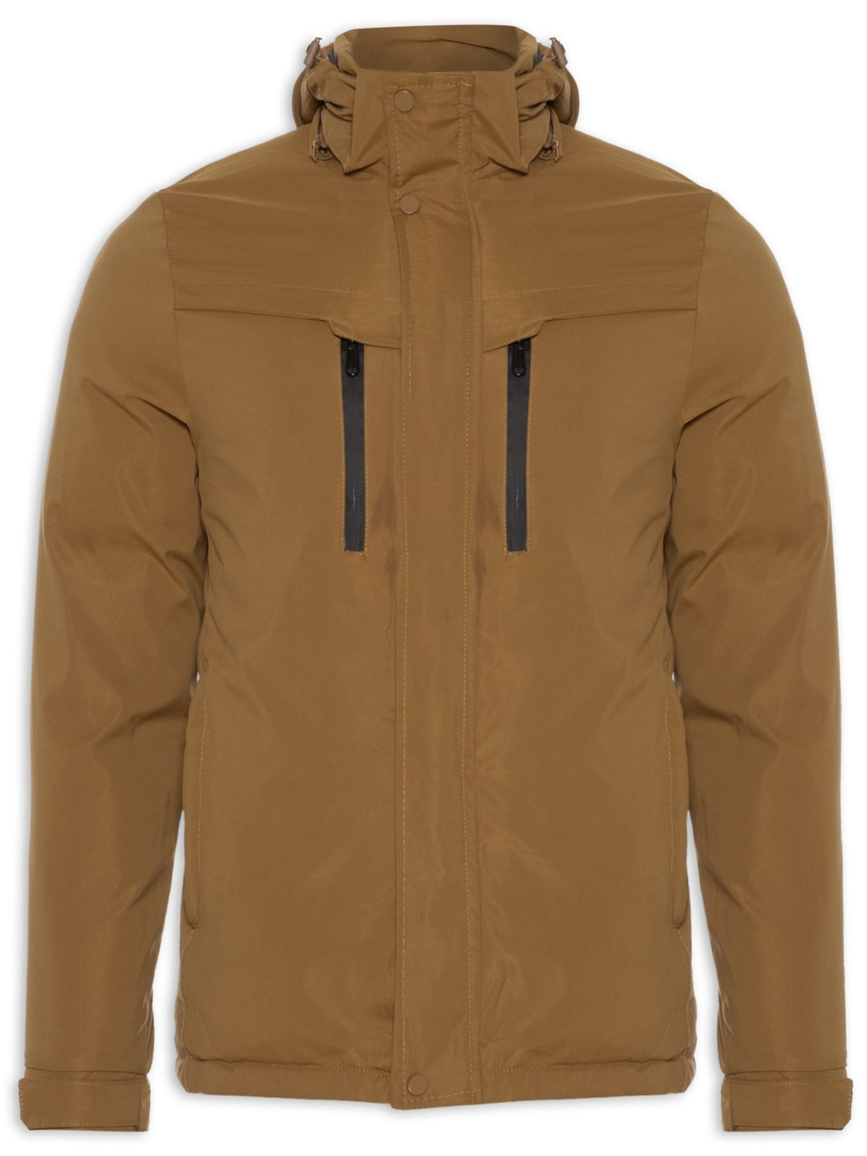 Jaqueta Masculina Casual Básica Com Capuz - Bege