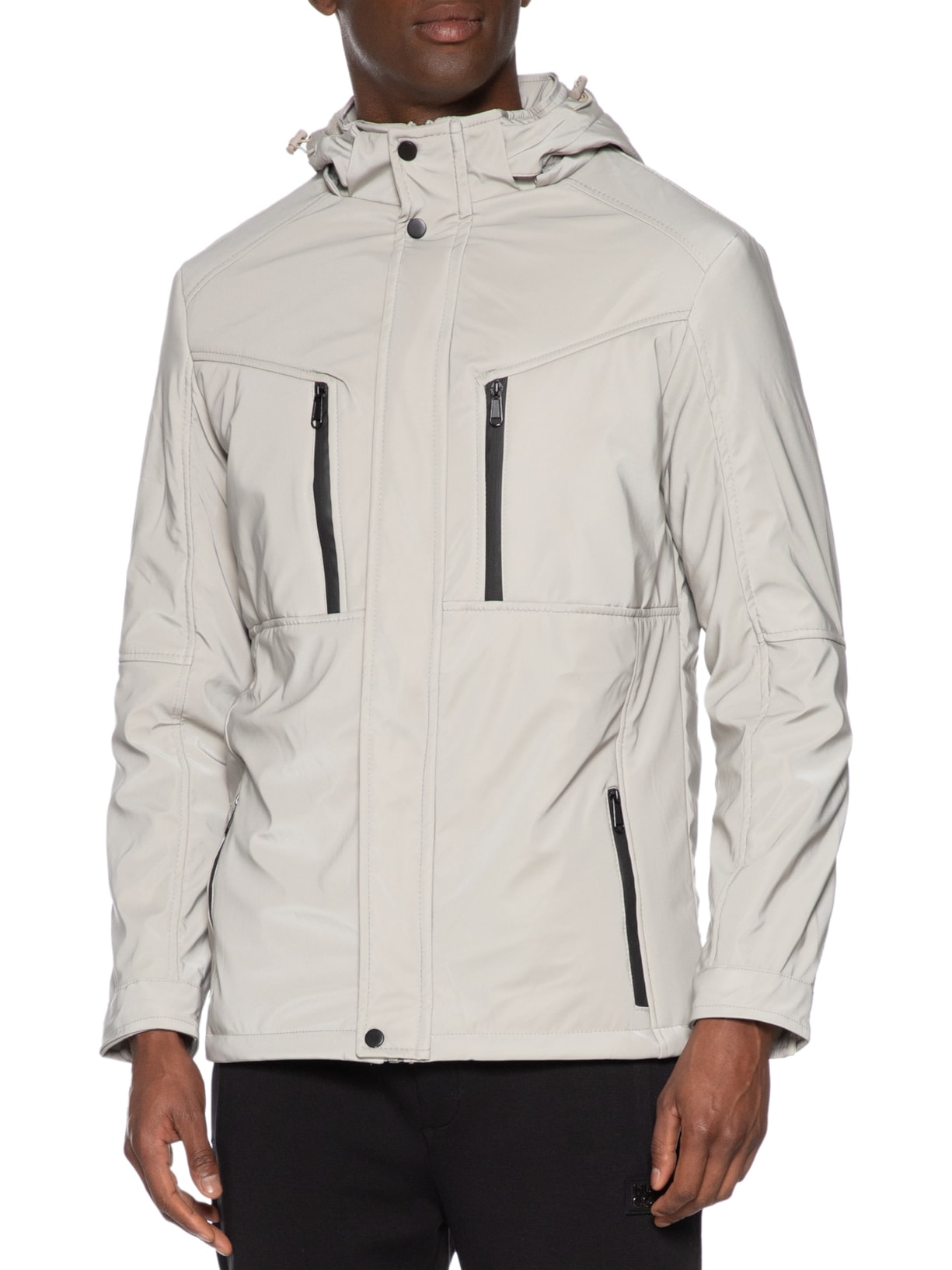 Jaqueta Masculina Casual Básica Com Capuz Cinza Basiq Men