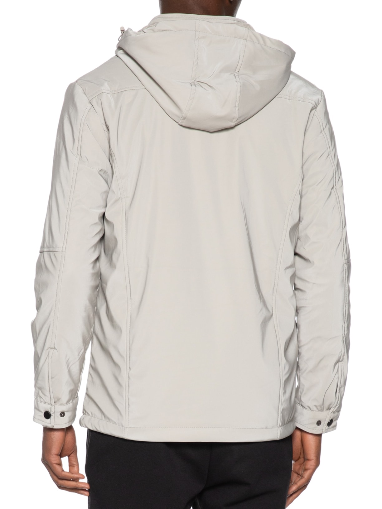 Jaqueta Masculina Casual Básica Com Capuz Cinza Basiq Men