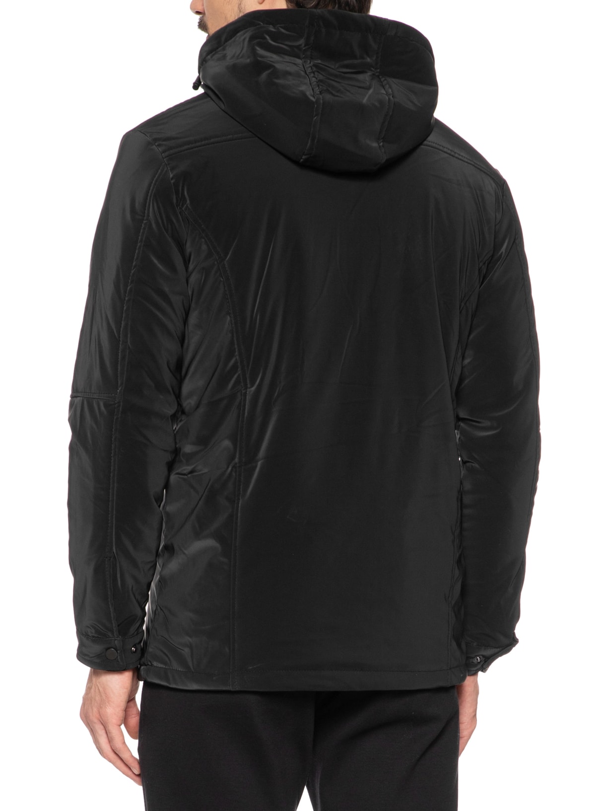 Jaqueta Masculina Casual Básica com Capuz Preto Basiq Men