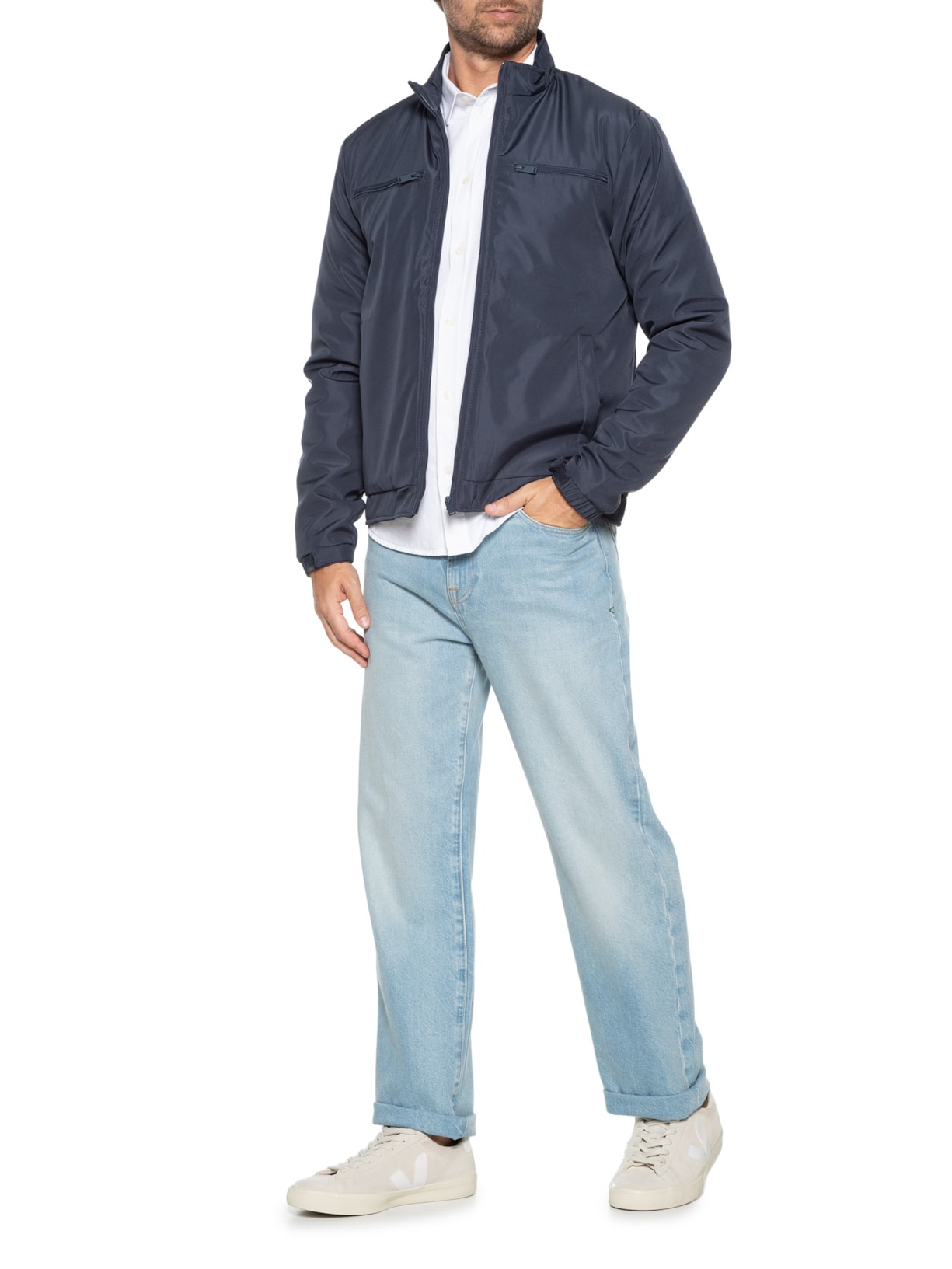 Jaqueta Masculina Casual Bolsos Azul '2 Essential