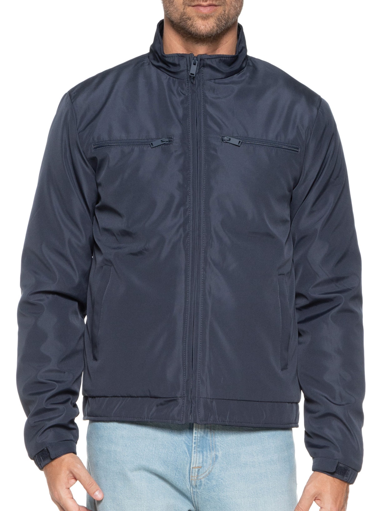 Jaqueta Masculina Casual Bolsos Azul '2 Essential