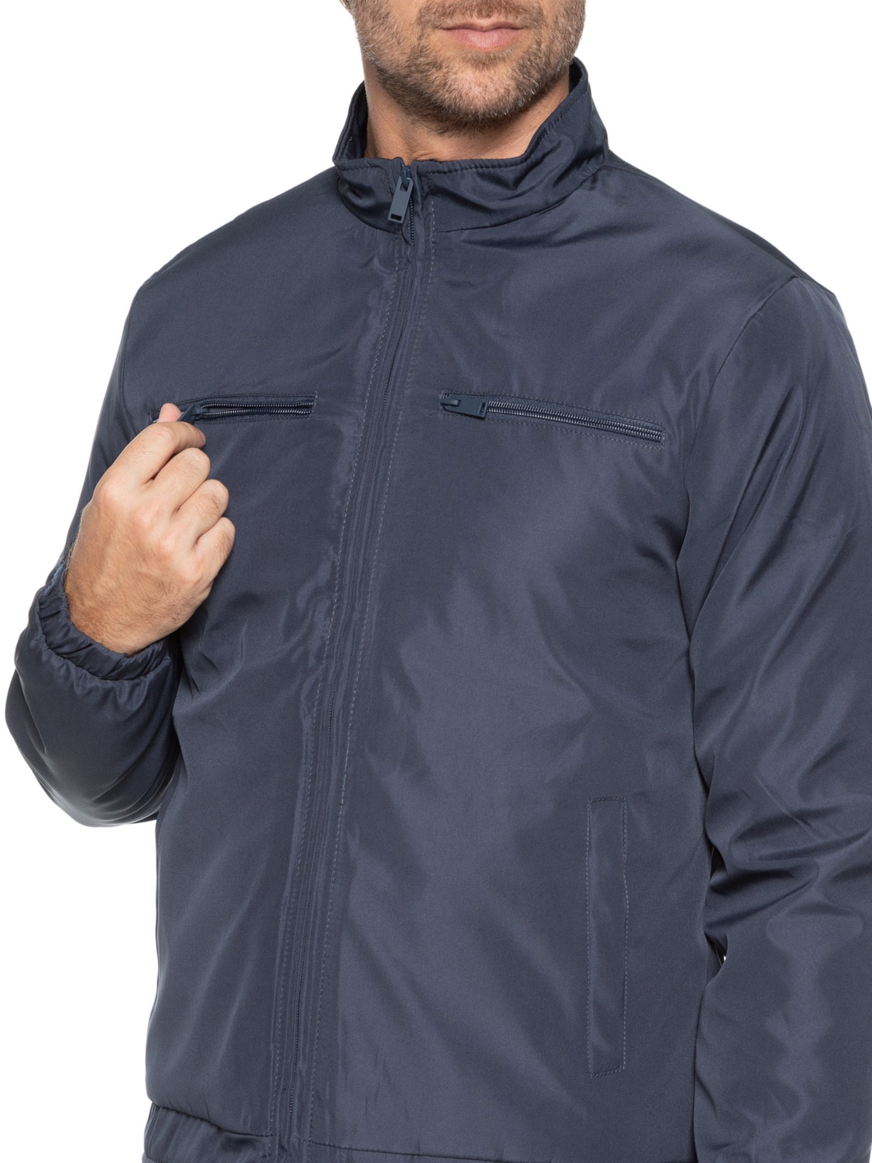 Jaqueta Masculina Casual Bolsos Azul '2 Essential