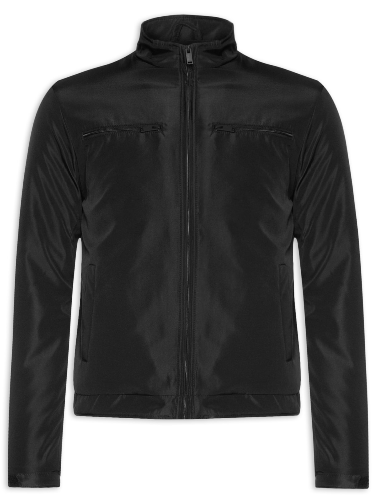 Jaqueta Masculina Casual Bolsos - Preto