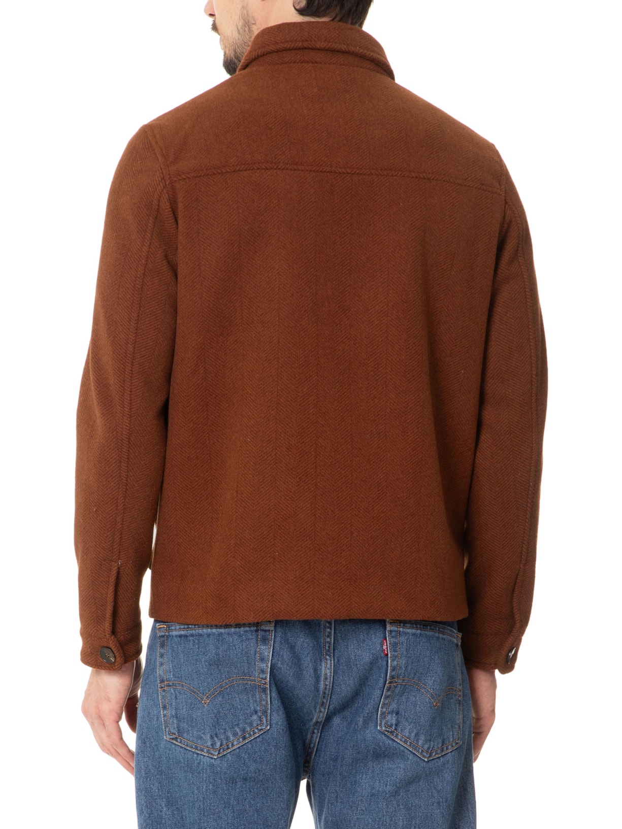 Jaqueta Masculina Casual Com Bolsa Frontal Bege  Basiq Men