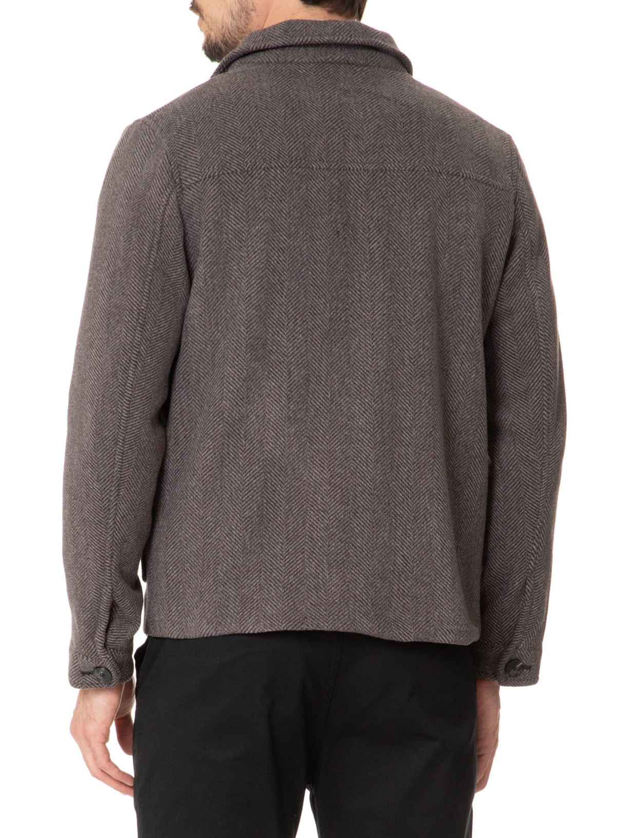 Jaqueta Masculina Casual Com Bolsa Frontal Cinza Basiq Men