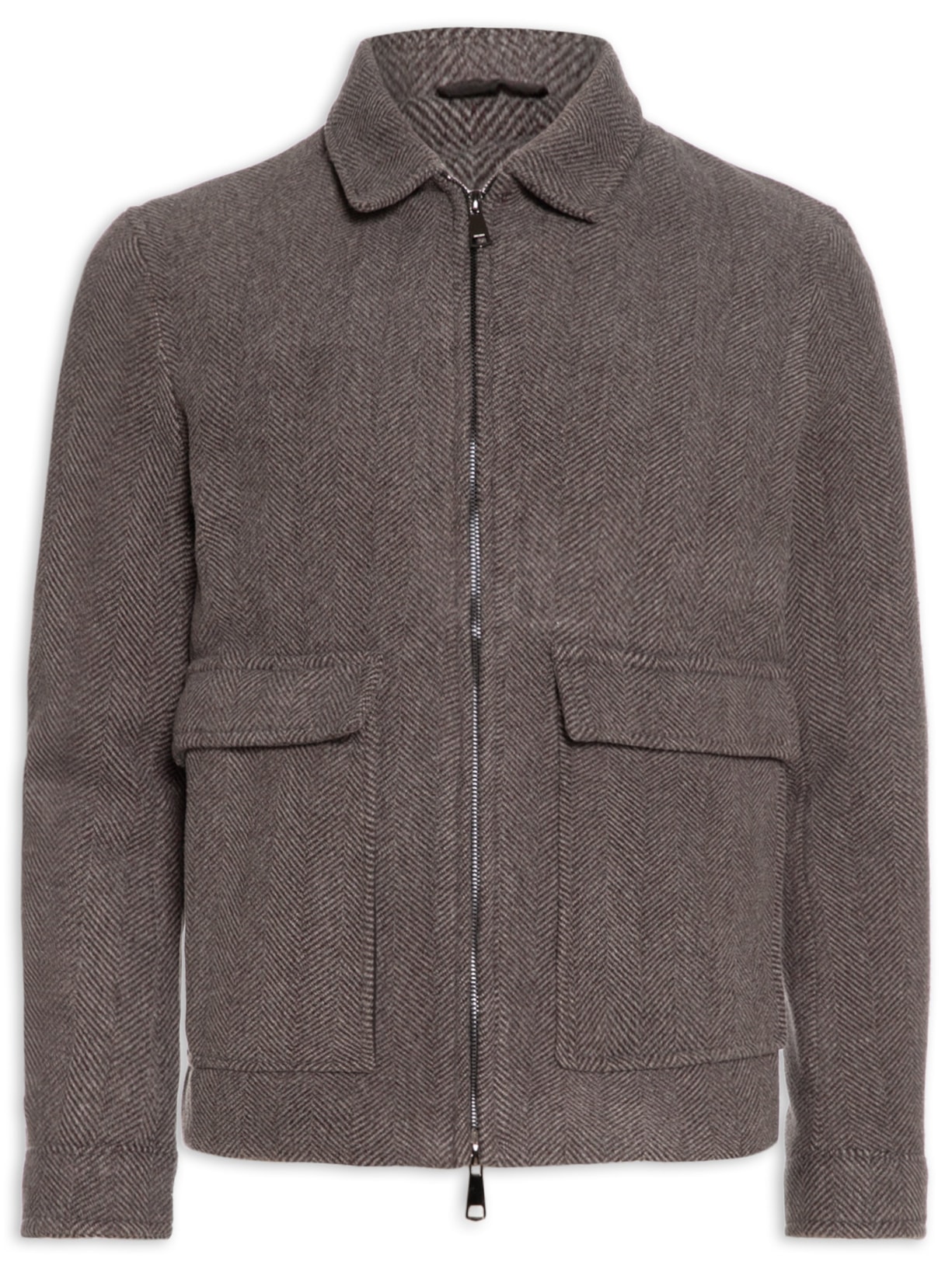 Jaqueta Masculina Casual Com Bolsa Frontal Cinza Basiq Men