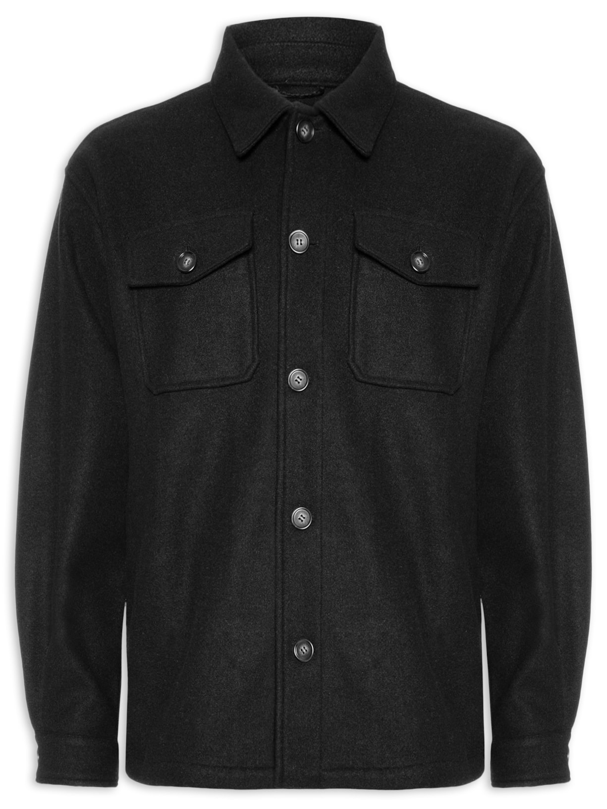 Jaqueta Masculina Casual Com Bolso - Preto