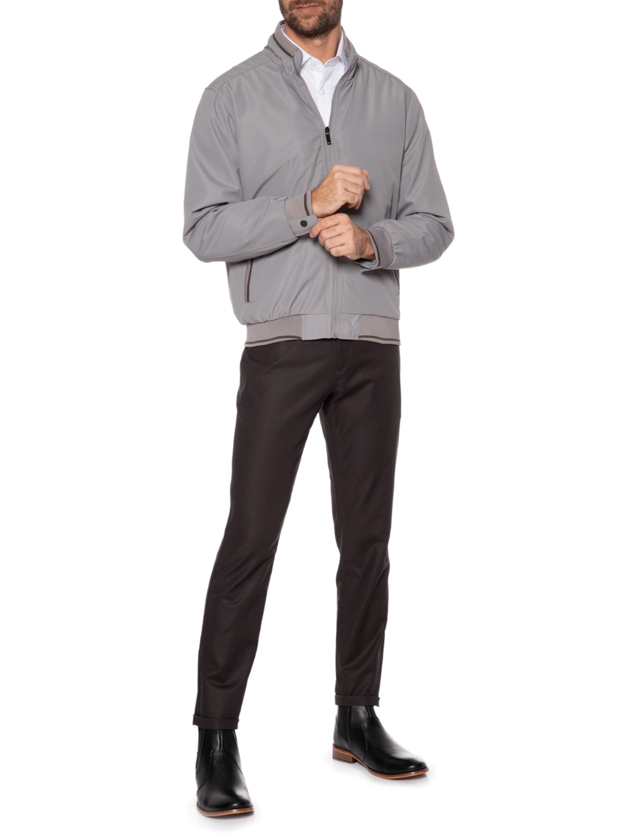 Jaqueta Masculina Cinza '2 Essential