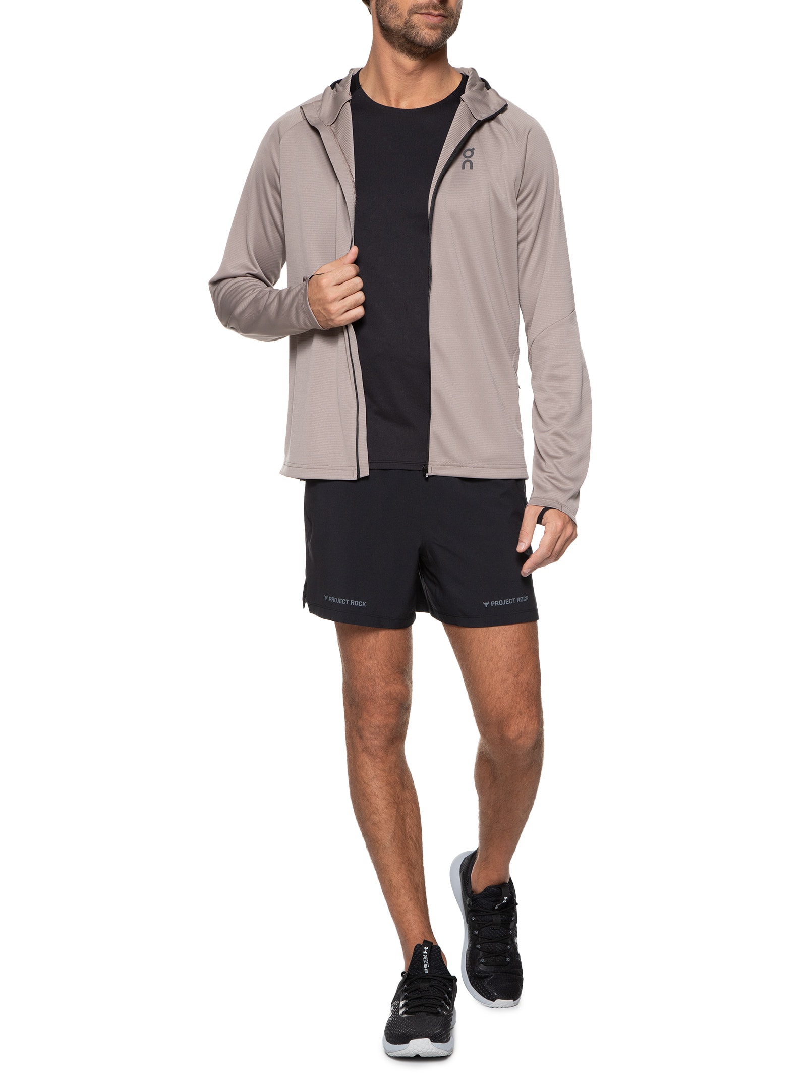 On Running - Jaqueta Masculina Climate Zip Hoodie - Marrom