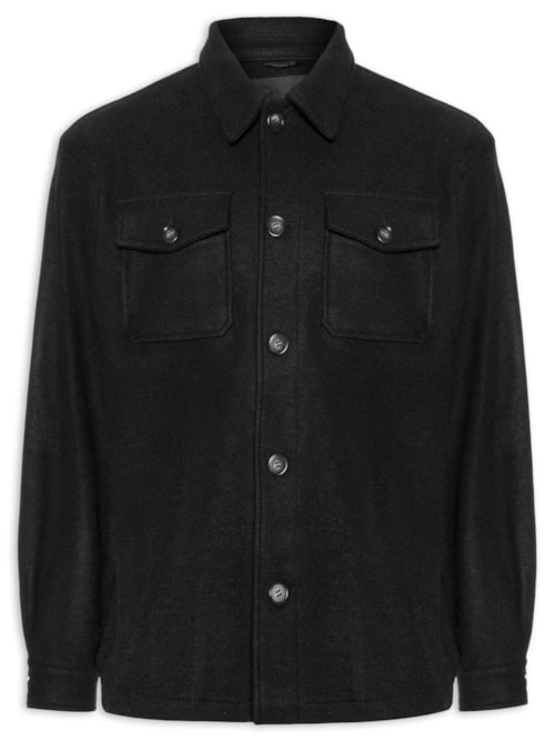 Jaqueta Masculina Com Bolso Frontal - Preto