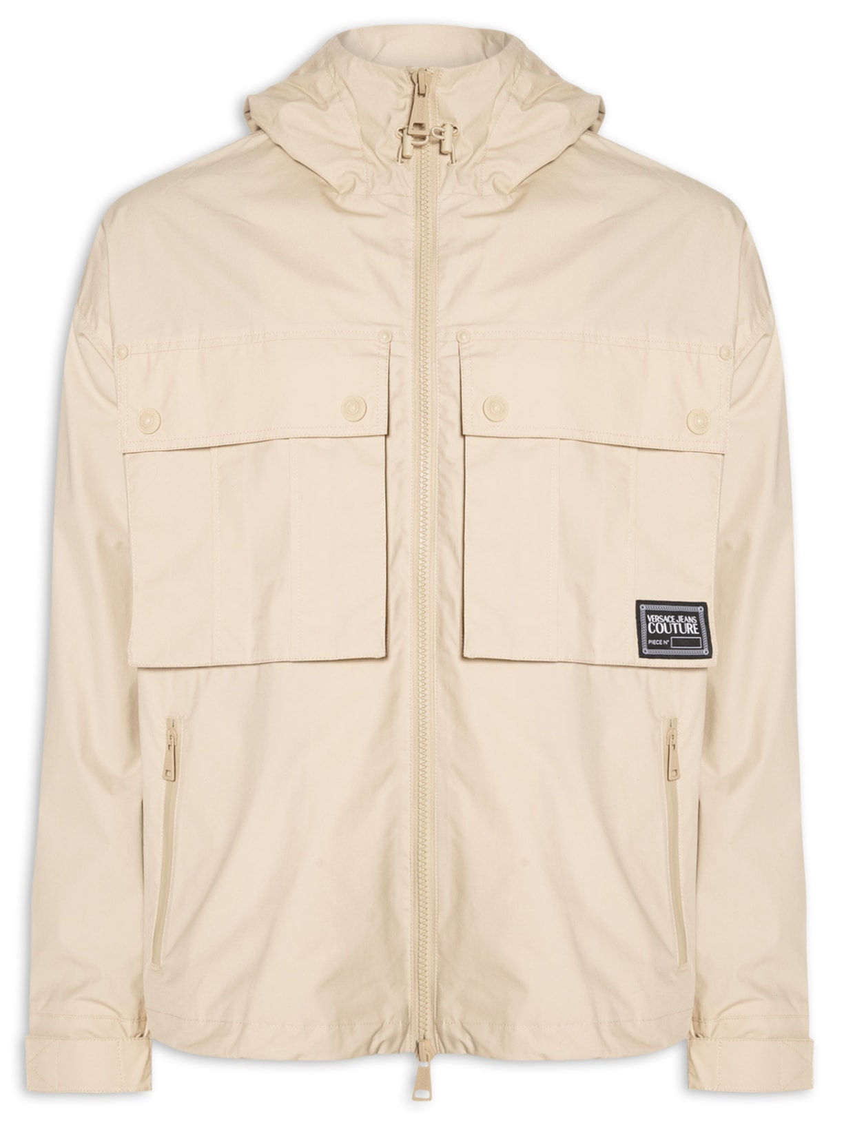 Jaqueta Masculina Com Capuz Bege Versace Jeans Couture