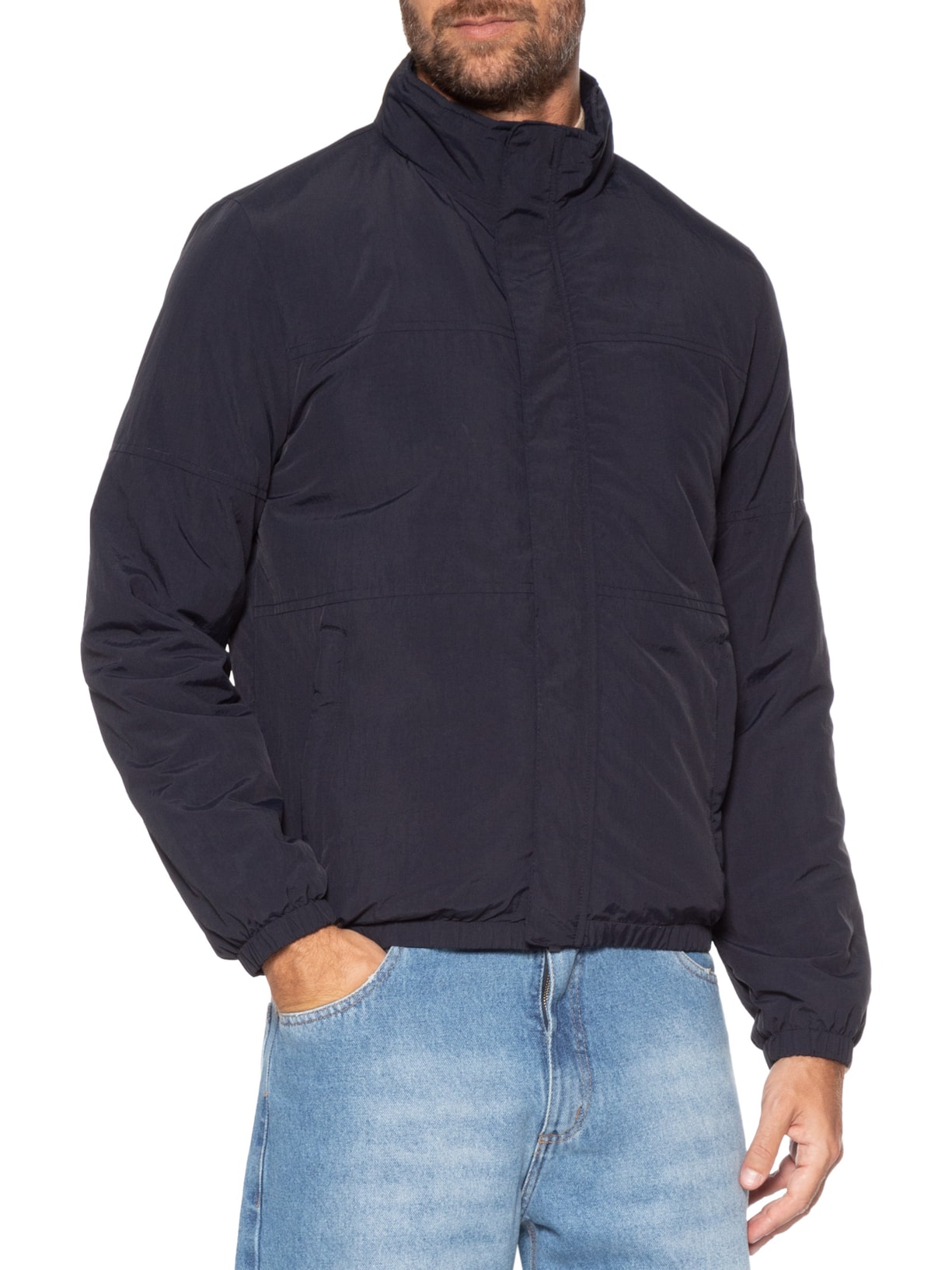 Jaqueta Masculina Com Gorro Removível Casual Azul '2 Essential