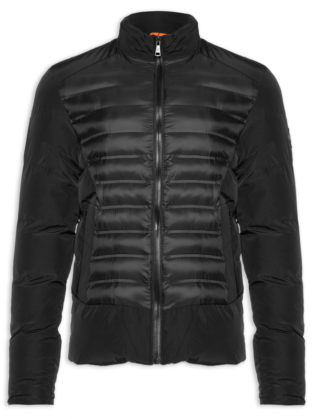 Jaqueta Masculina Com Recorte Puff Selado - Preto