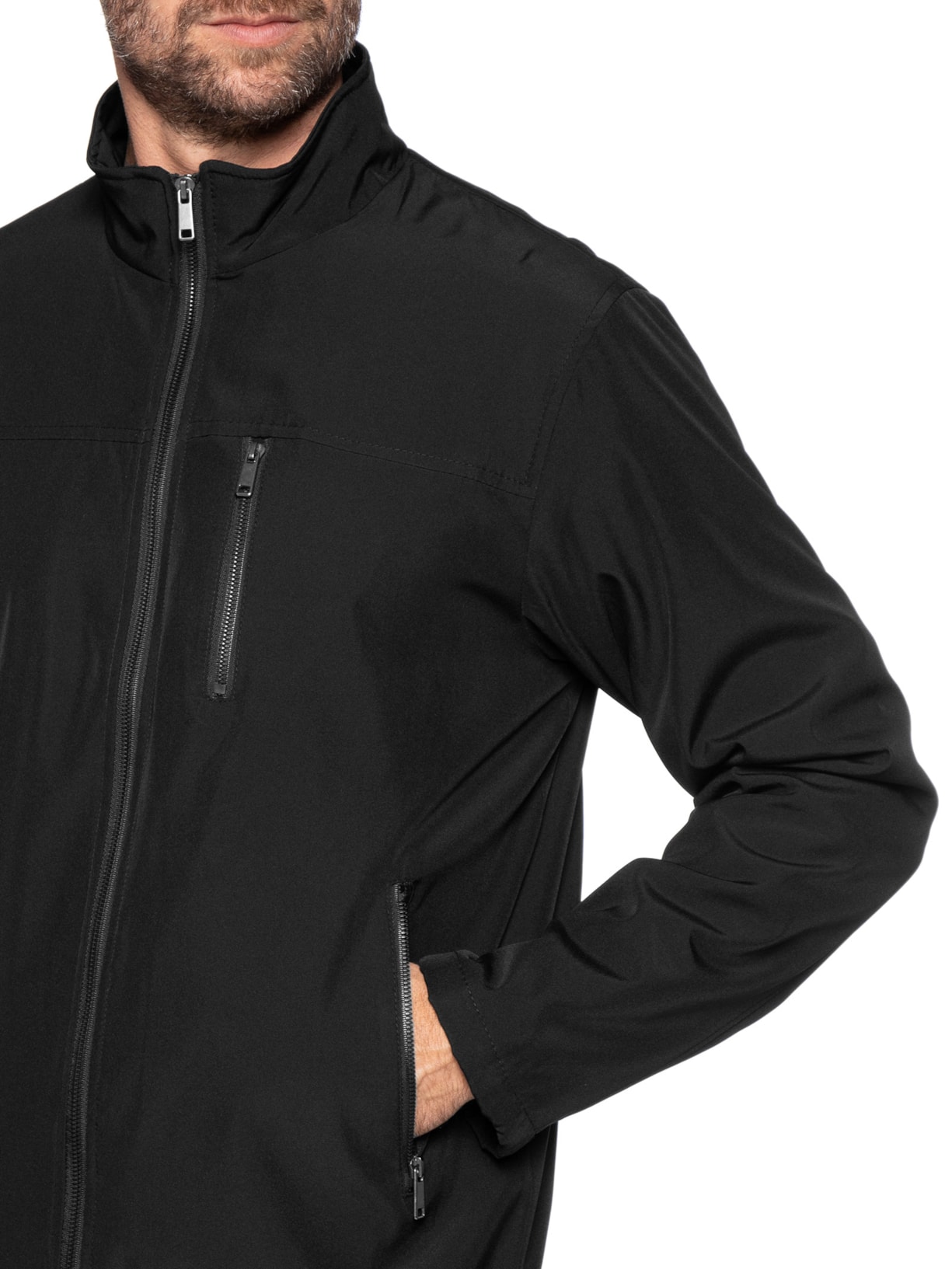 Jaqueta Masculina Com Zíper- Preto Basiq Men