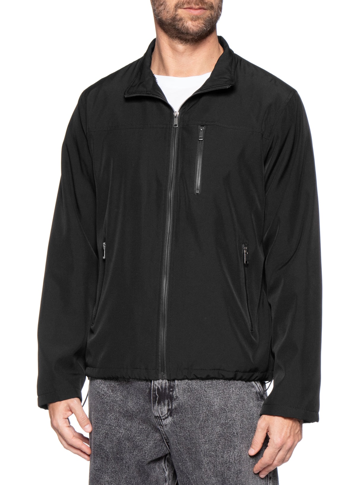 Jaqueta Masculina Com Zíper– Preto Basiq Men