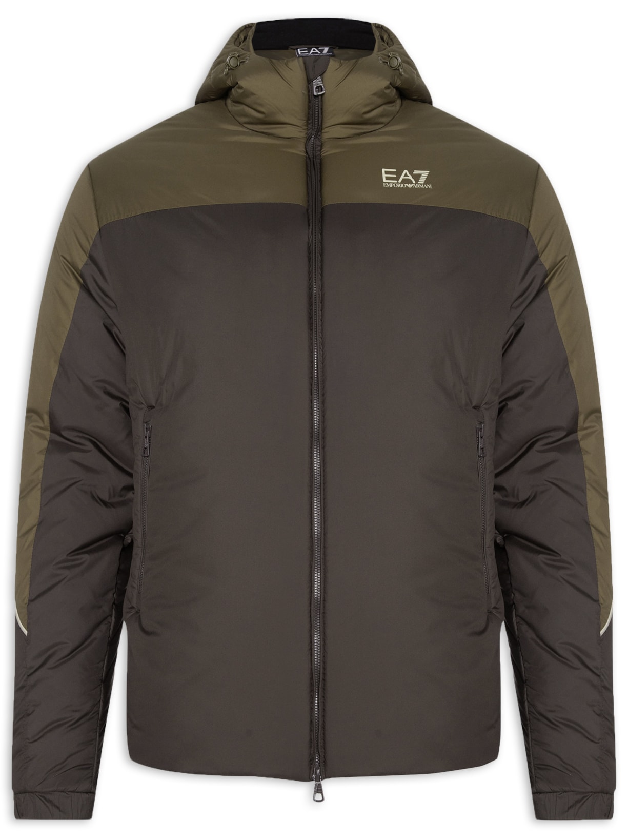 Jaqueta Masculina Corta Vento Athletic Color Block Marrom Ea7 Emporio Armani