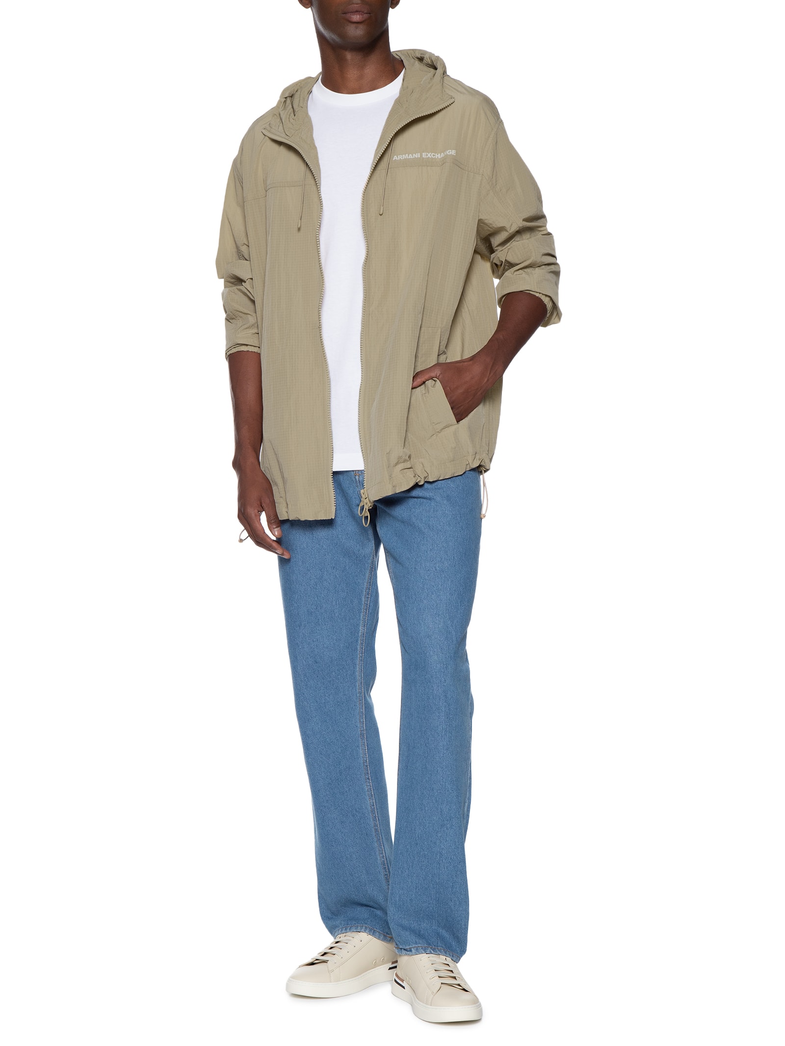 Armani Exchange - Jaqueta Masculina Corta Vento - Bege