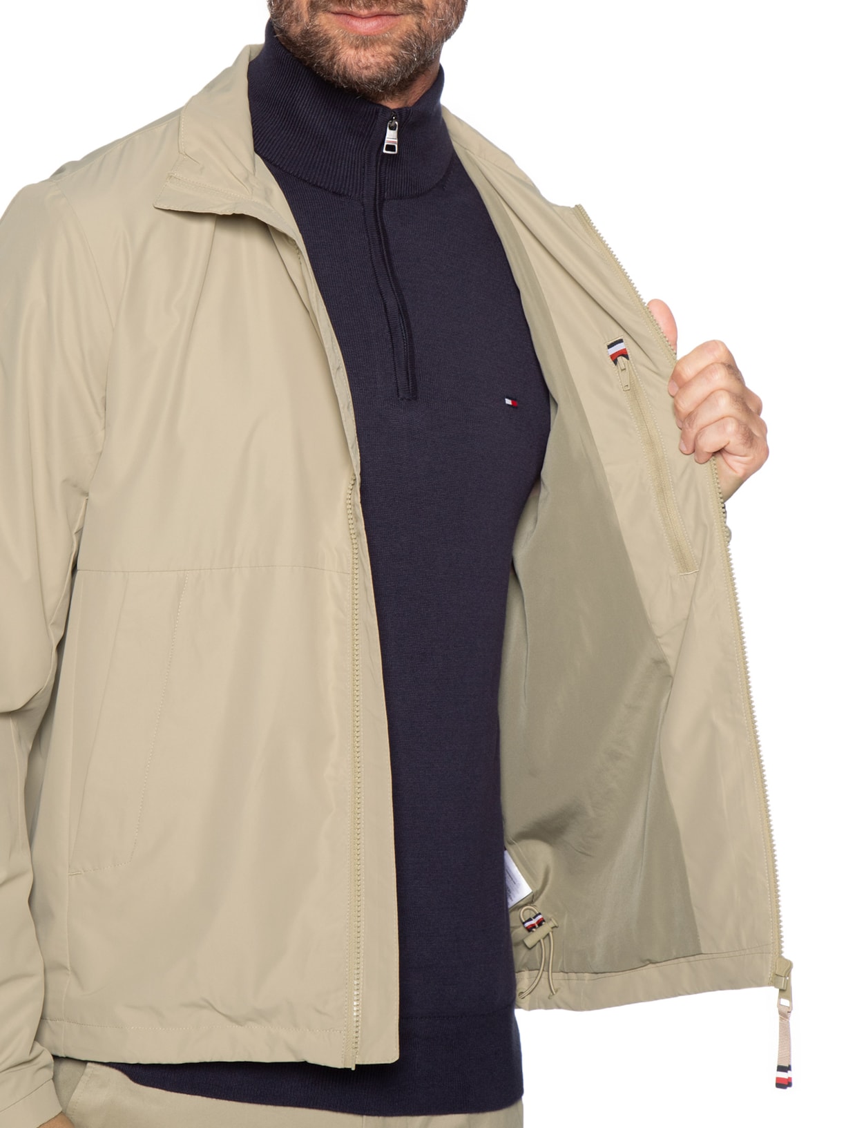 Jaqueta Masculina Corta Vento Branded – Bege Tommy Hilfiger