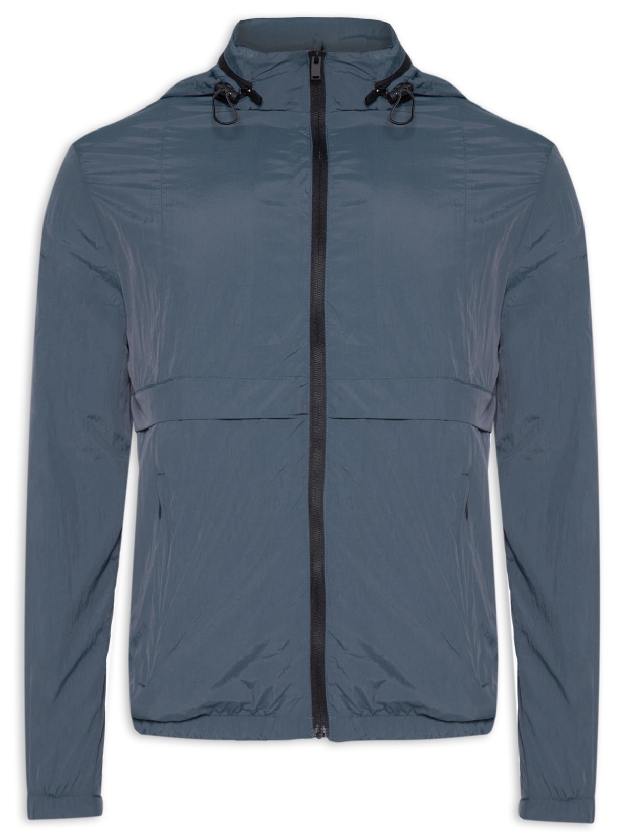 Jaqueta Masculina Corta Vento Capuz Embutido - Azul